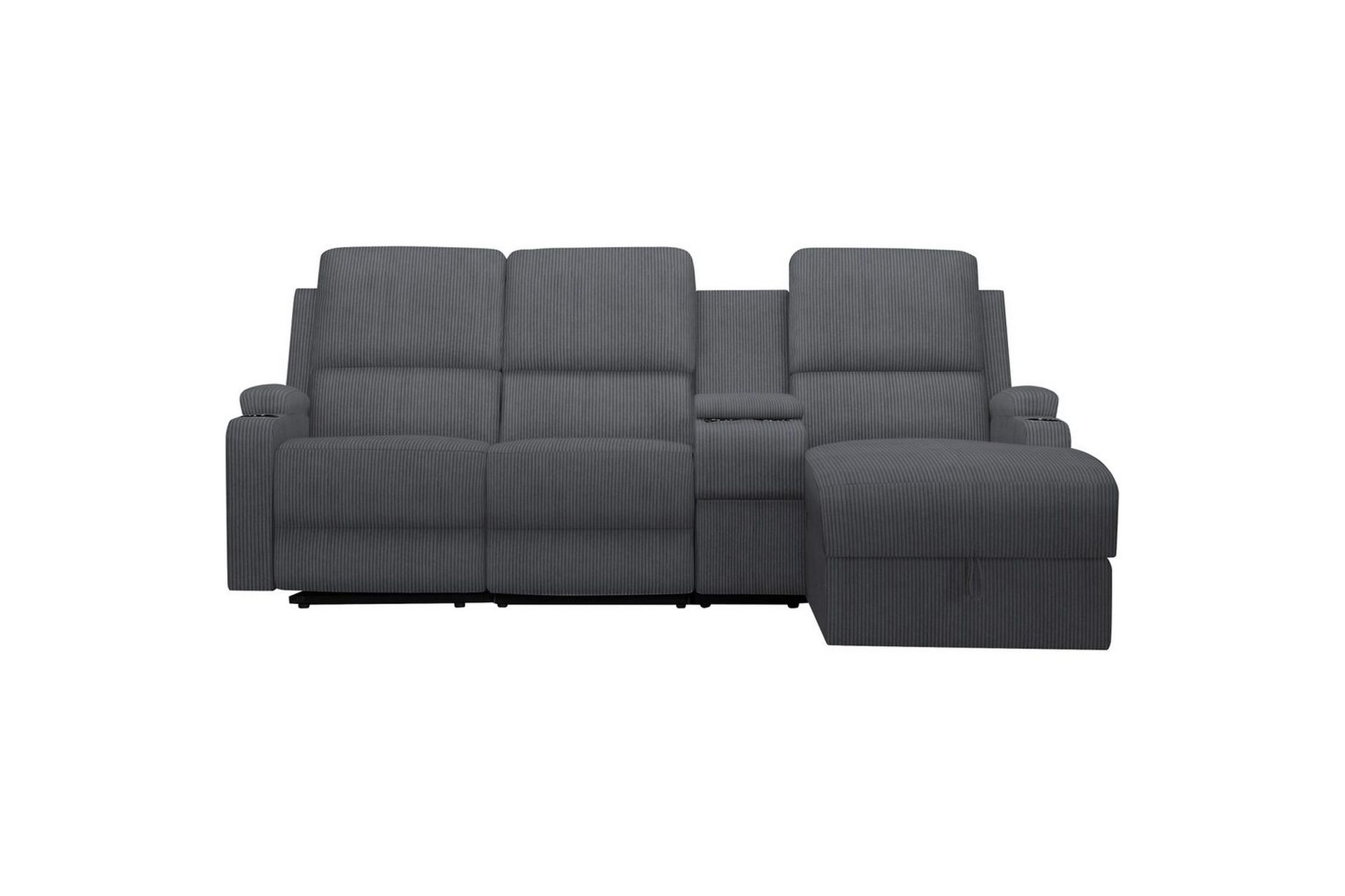 Reclinersoffa med hörn Loft24 Dallas Reclinersoffa 3-sits Grey Right-faced -