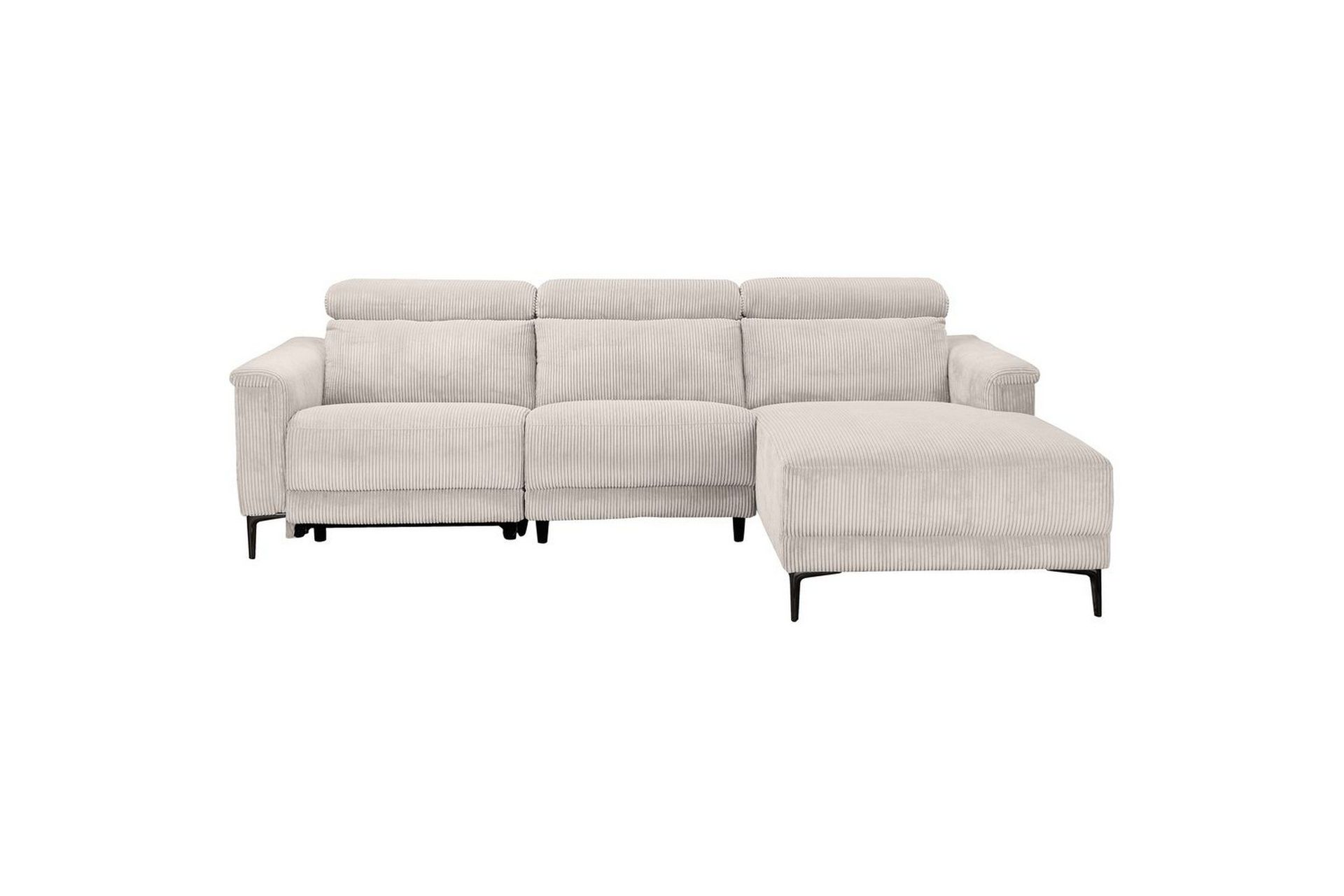 Reclinersoffa med h&ouml;rn Loft24 H&ouml;rnsoffa Loft24 Lund med elektrisk recliner White Right-faced -