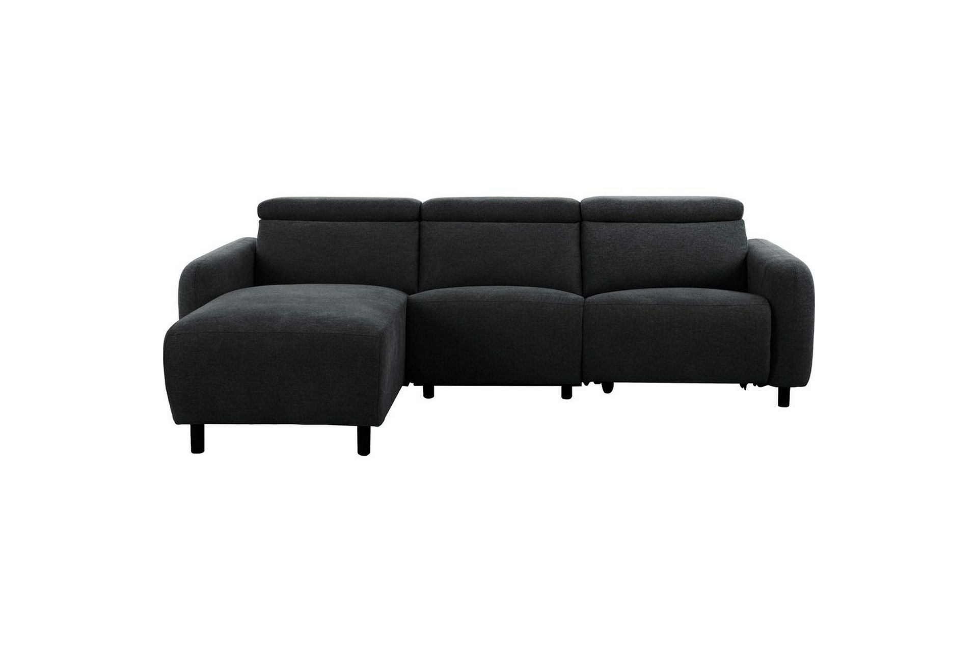 Reclinersoffa med h&ouml;rn Loft24 Skaane Reclinersoffa 3-sits Grey Left-faced Manchester -