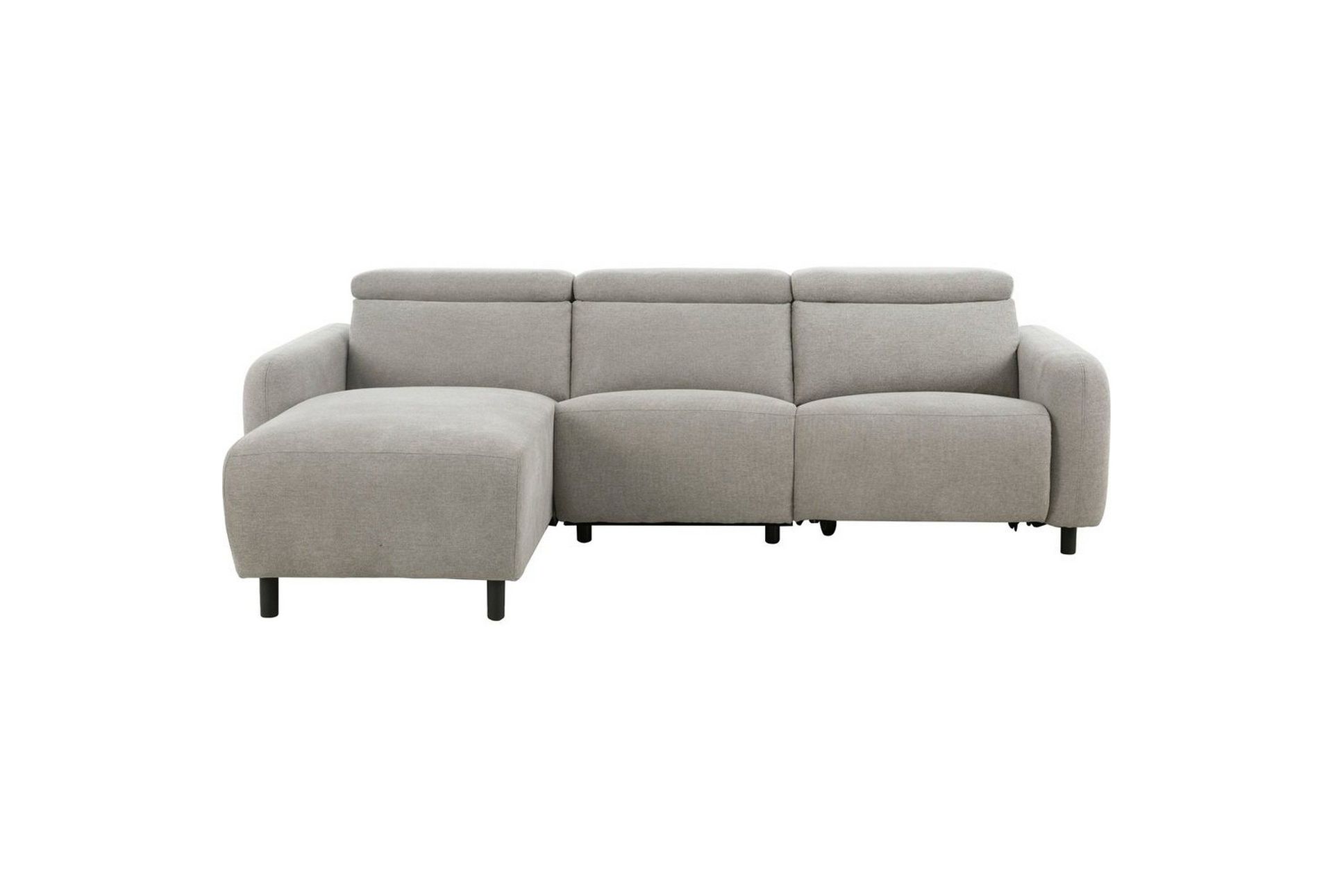 Reclinersoffa med h&ouml;rn Loft24 Skaane Reclinersoffa 3-sits Grey Manchester -