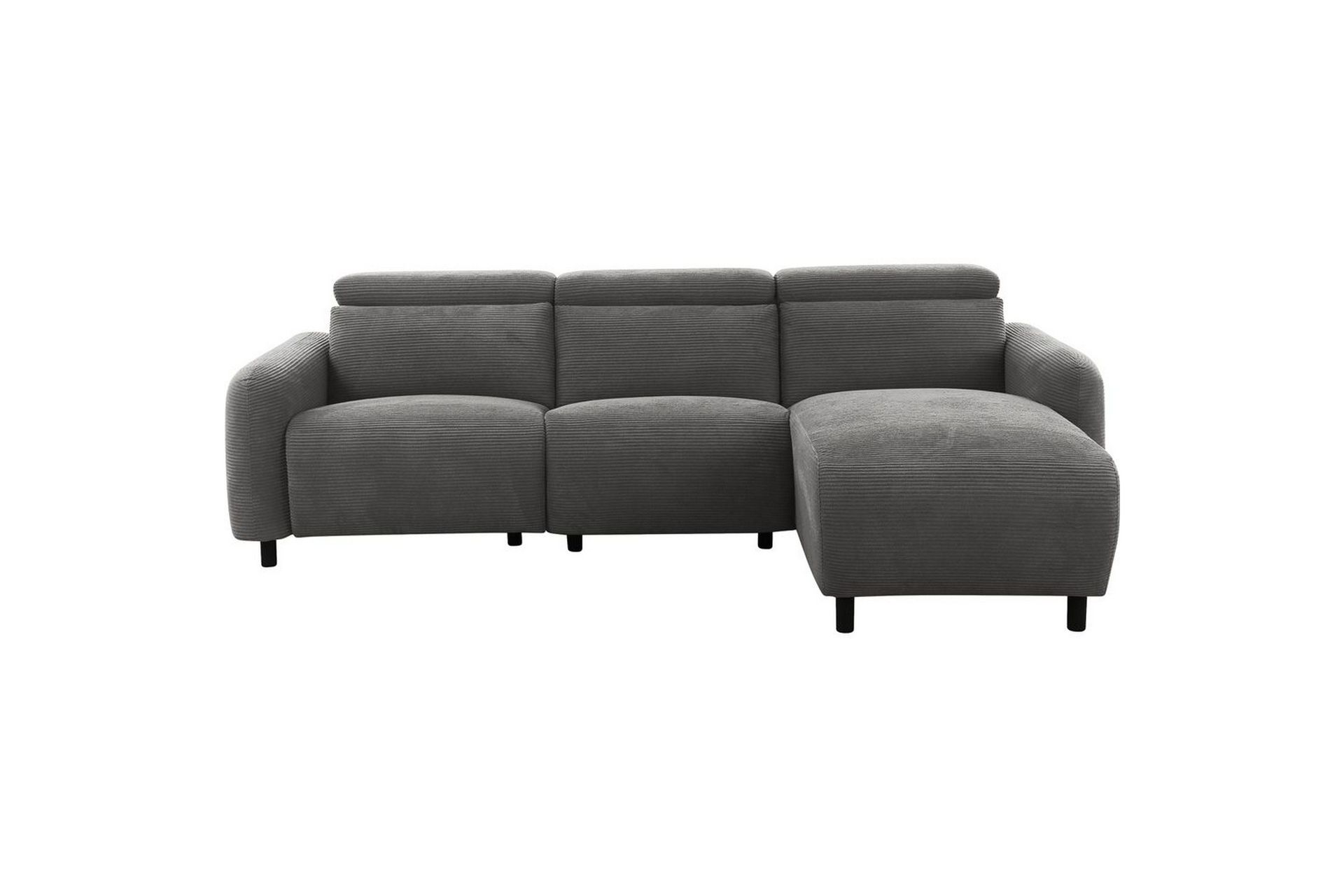 Reclinersoffa med h&ouml;rn Loft24 Skaane Reclinersoffa 3-sits Grey1 Right-faced Manchester -