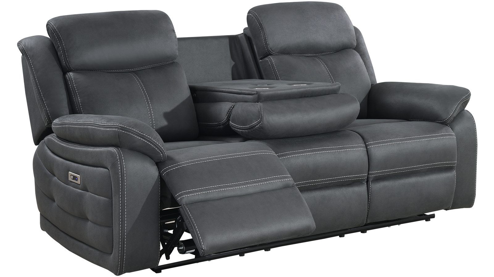Reclinersoffa Rindal 3 Sits Elektrisk - grå