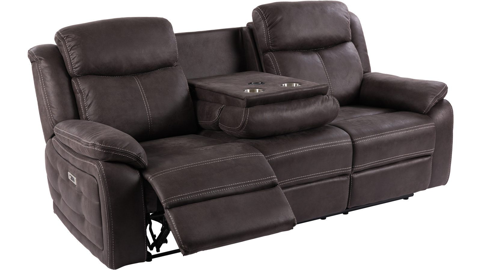 Reclinersoffa Rindal 3 Sits Manuell - brungrå