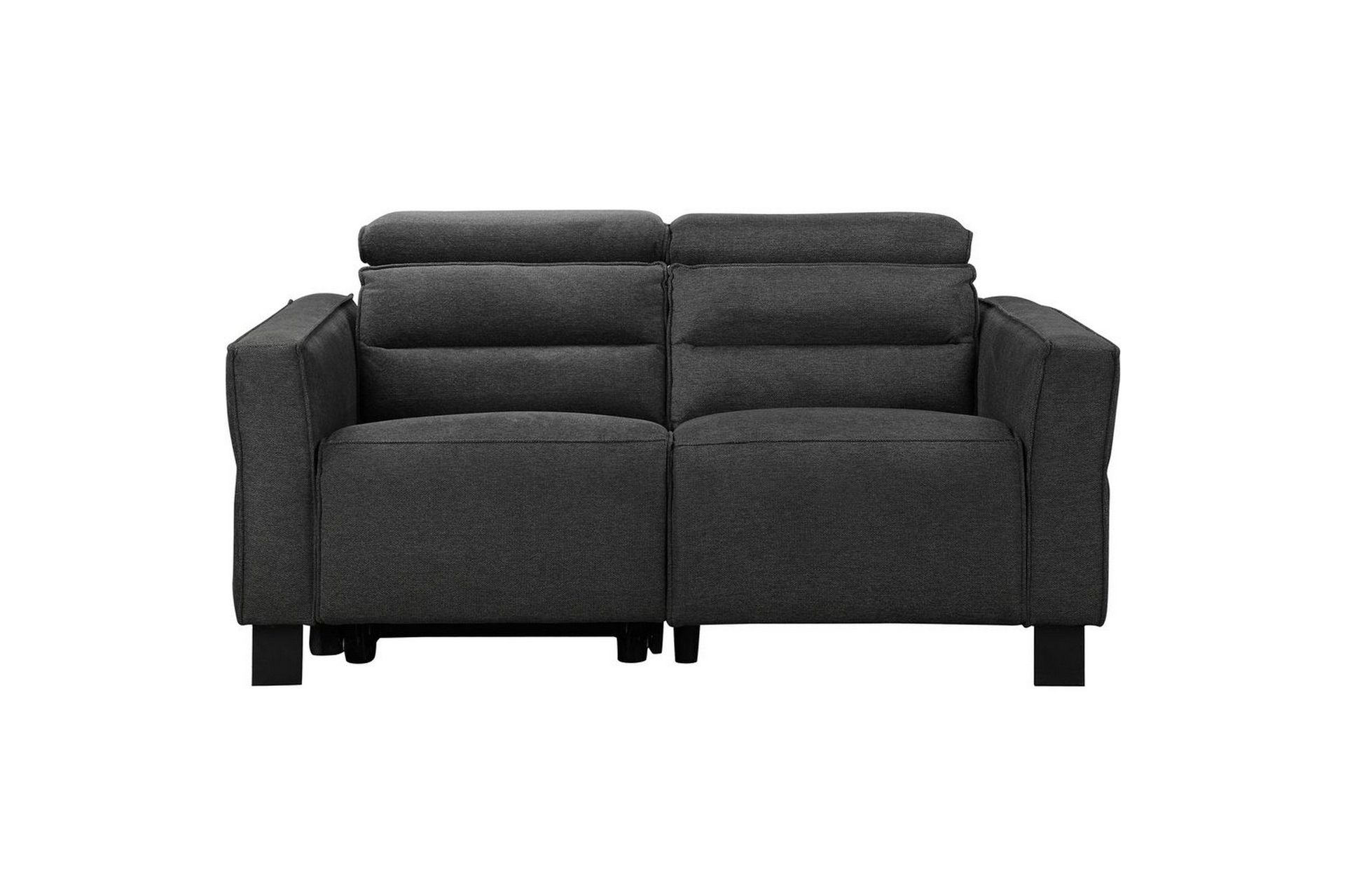 Reclinersoffa utan h&ouml;rn Loft24 Carpari Reclinersoffa 2-sits Grey Belfast fabric -
