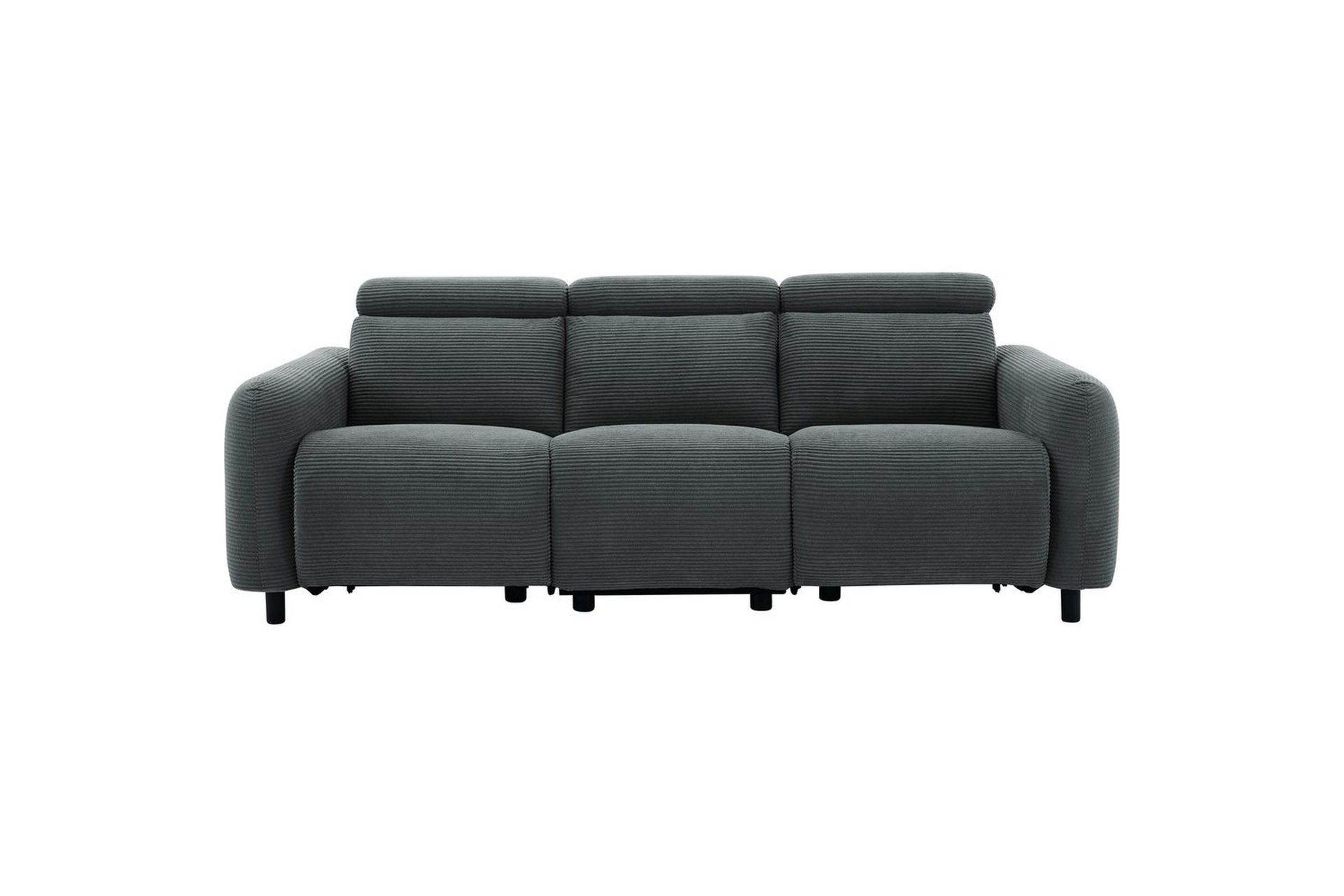 Reclinersoffa utan h&ouml;rn Loft24 Skaane Reclinersoffa 3-sits Grey Manchester -