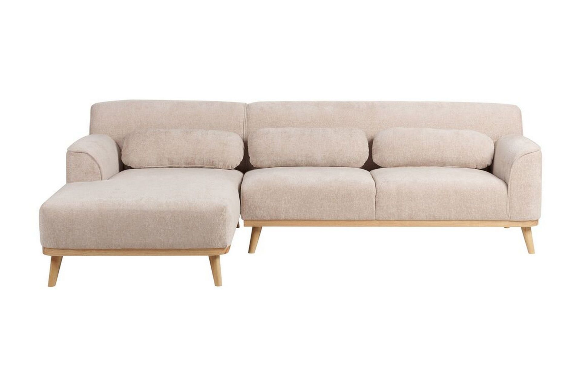 Bree H&ouml;rnsoffa 3-sits - Beige/Ljust tr&auml;