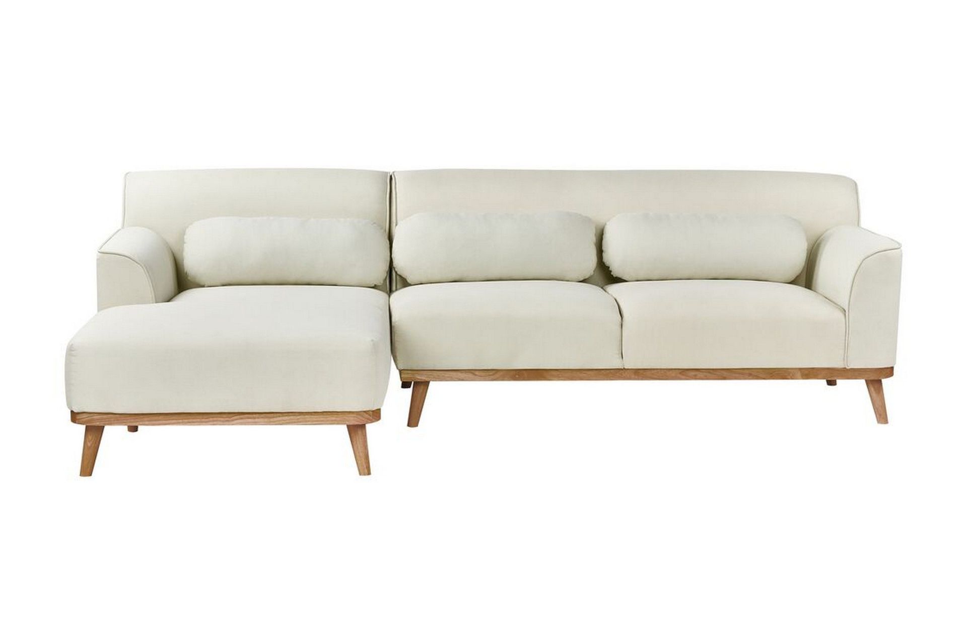 Bree H&ouml;rnsoffa 3-sits - Vit/Ljust tr&auml;