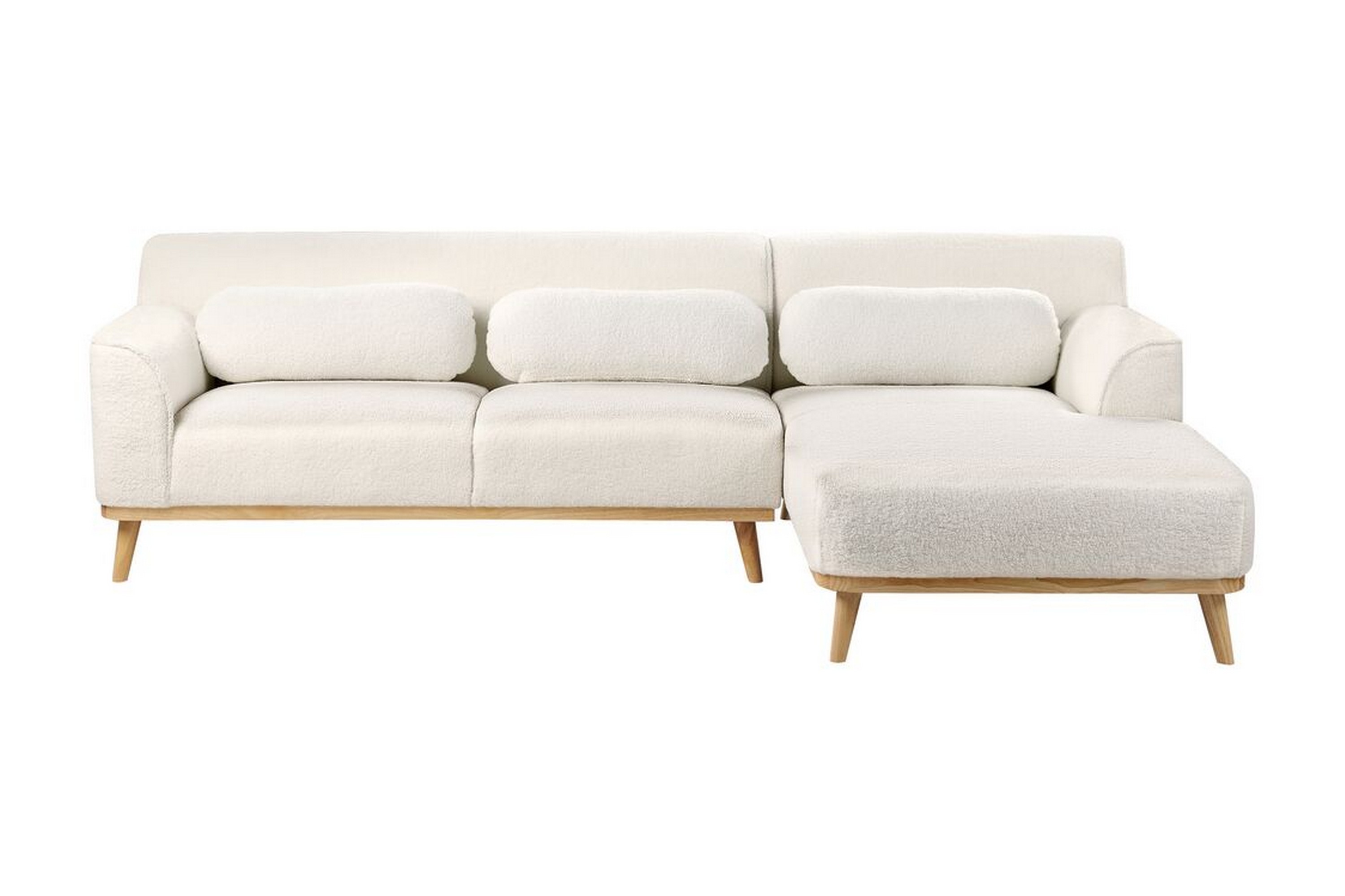 bree hörnsoffa 3-sits - vit/ljust trä