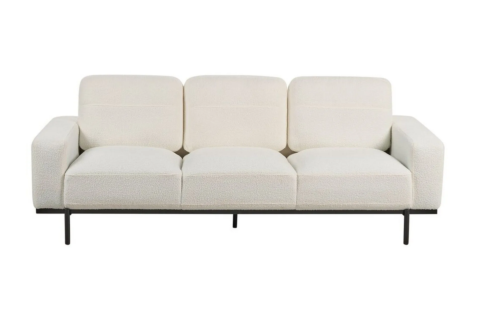 Bruna Soffa 3-sits - Vit/Svart