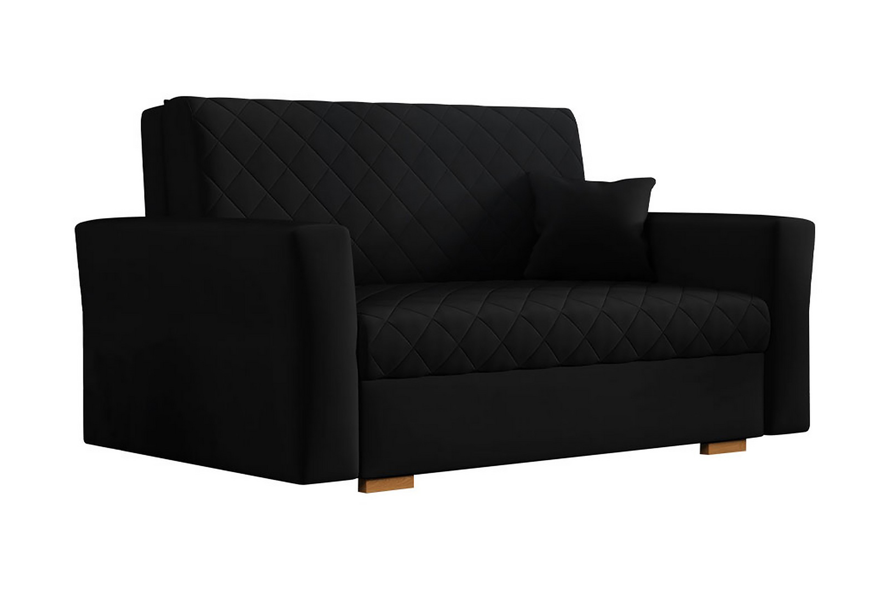2-sits Bäddsoffa Rutmönster HedensöSammet/Svart