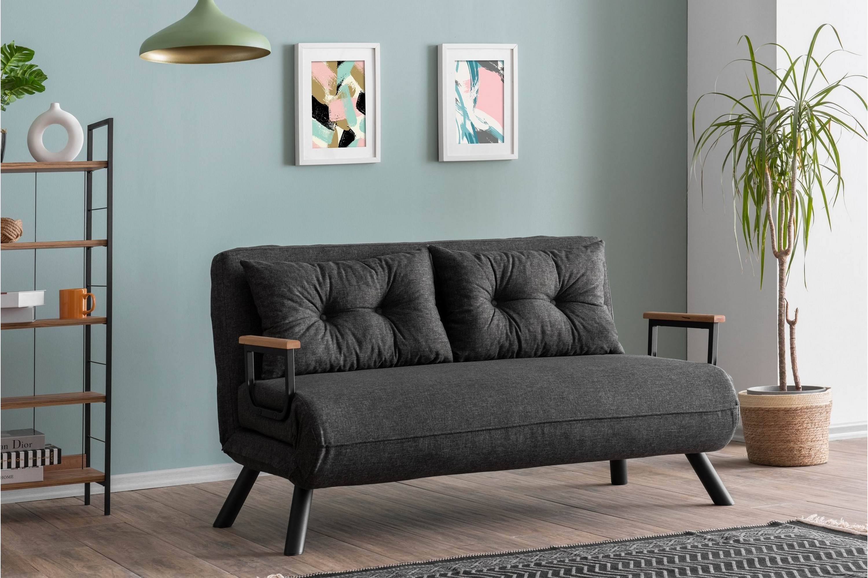 Bäddsoffa Riceville Mörkgrå