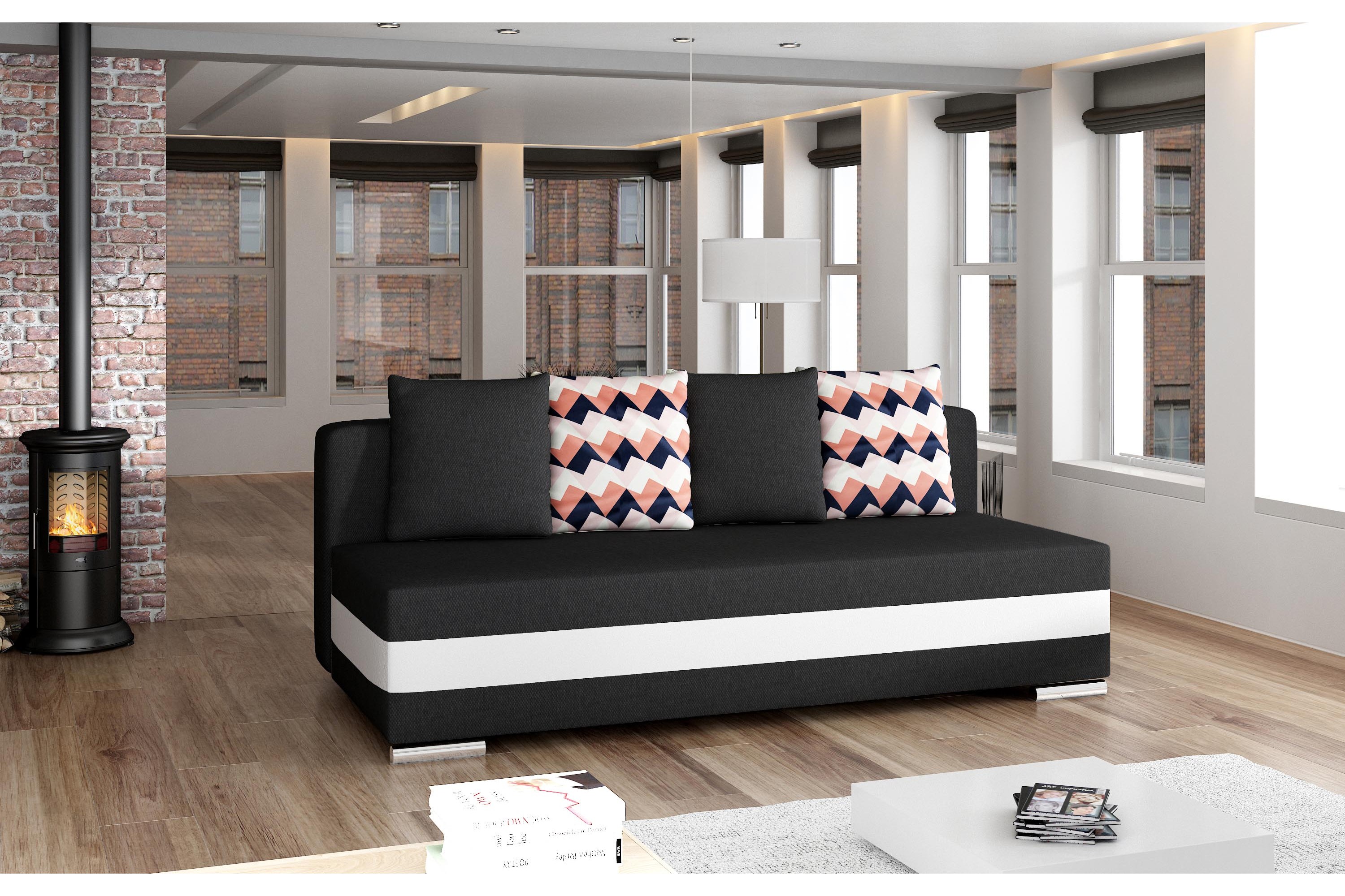Bäddsoffa Stamling SvartVit