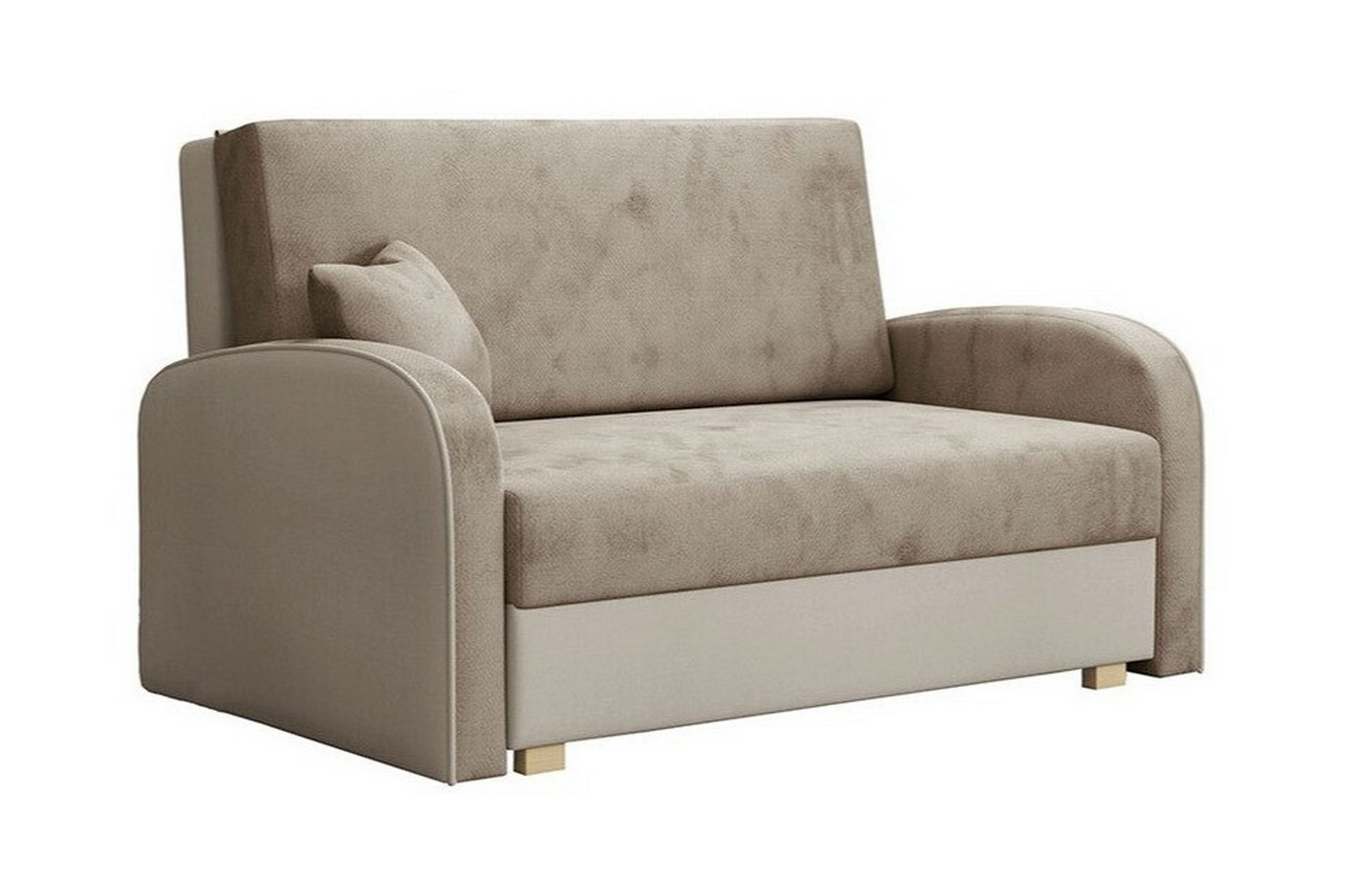 denegal 2-sits liten bäddsoffa i sammet - beige