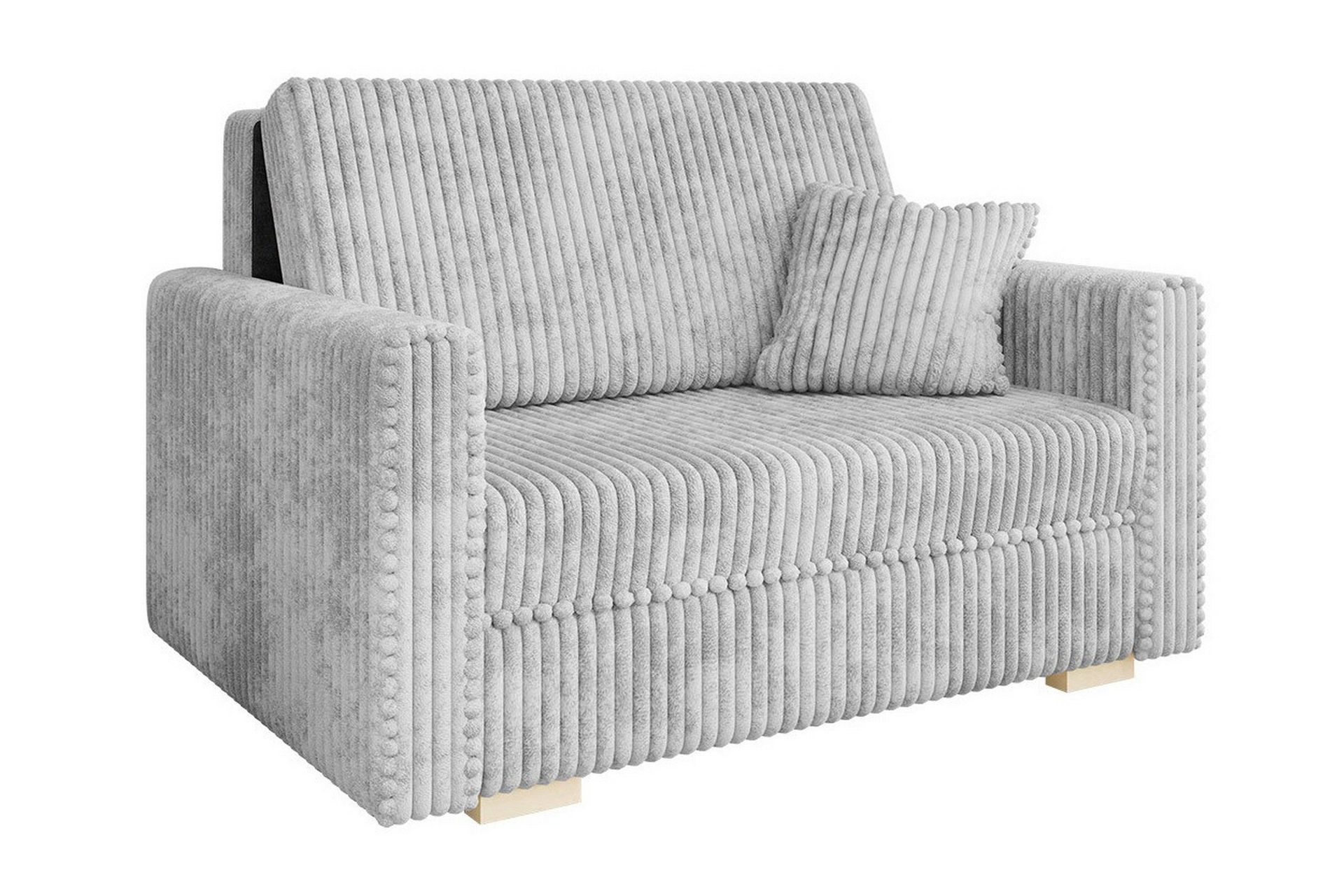 denegal 2-sits liten bäddsoffa i sammet - grå