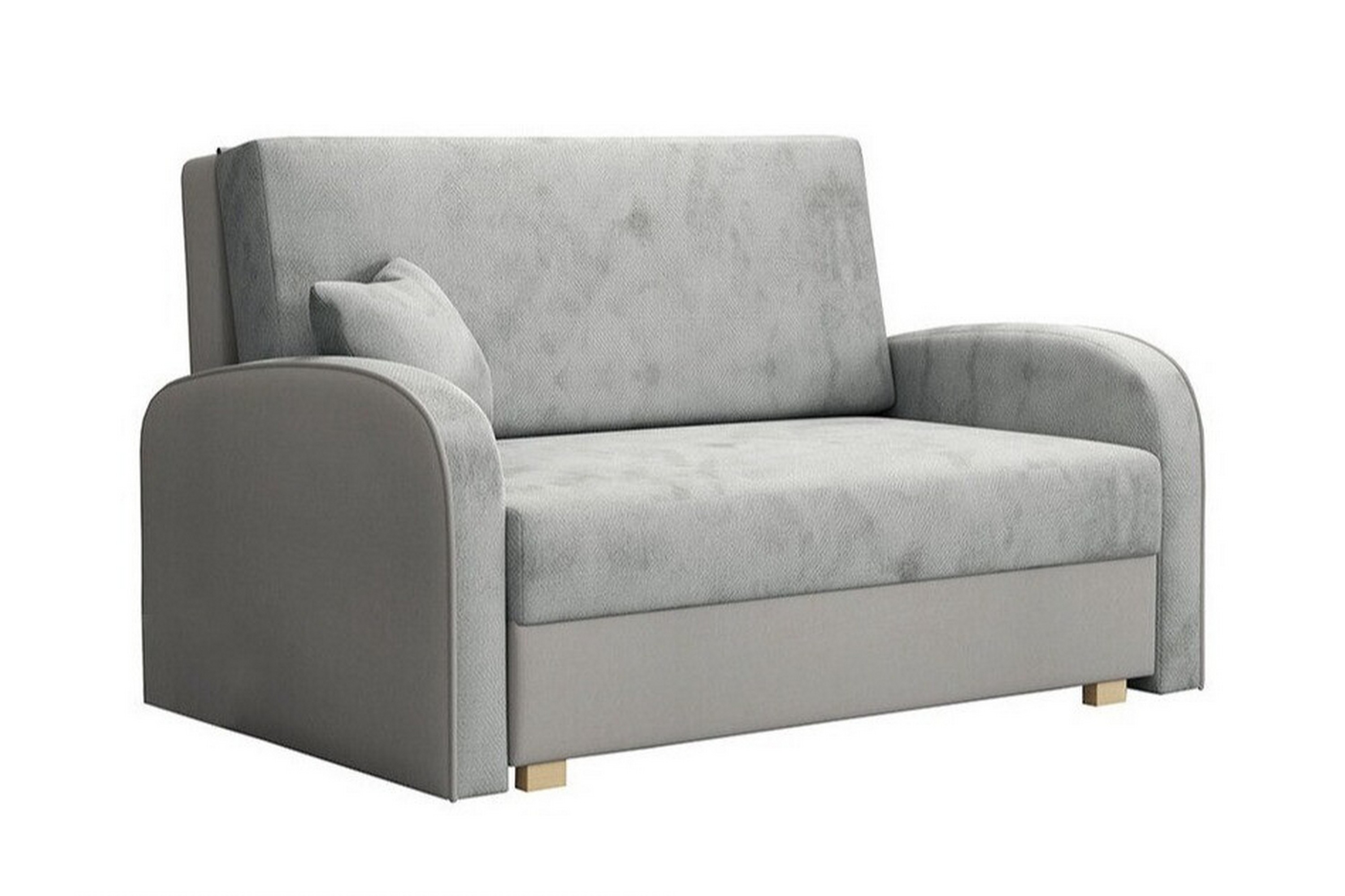 denegal 2-sits liten bäddsoffa i sammet - grå