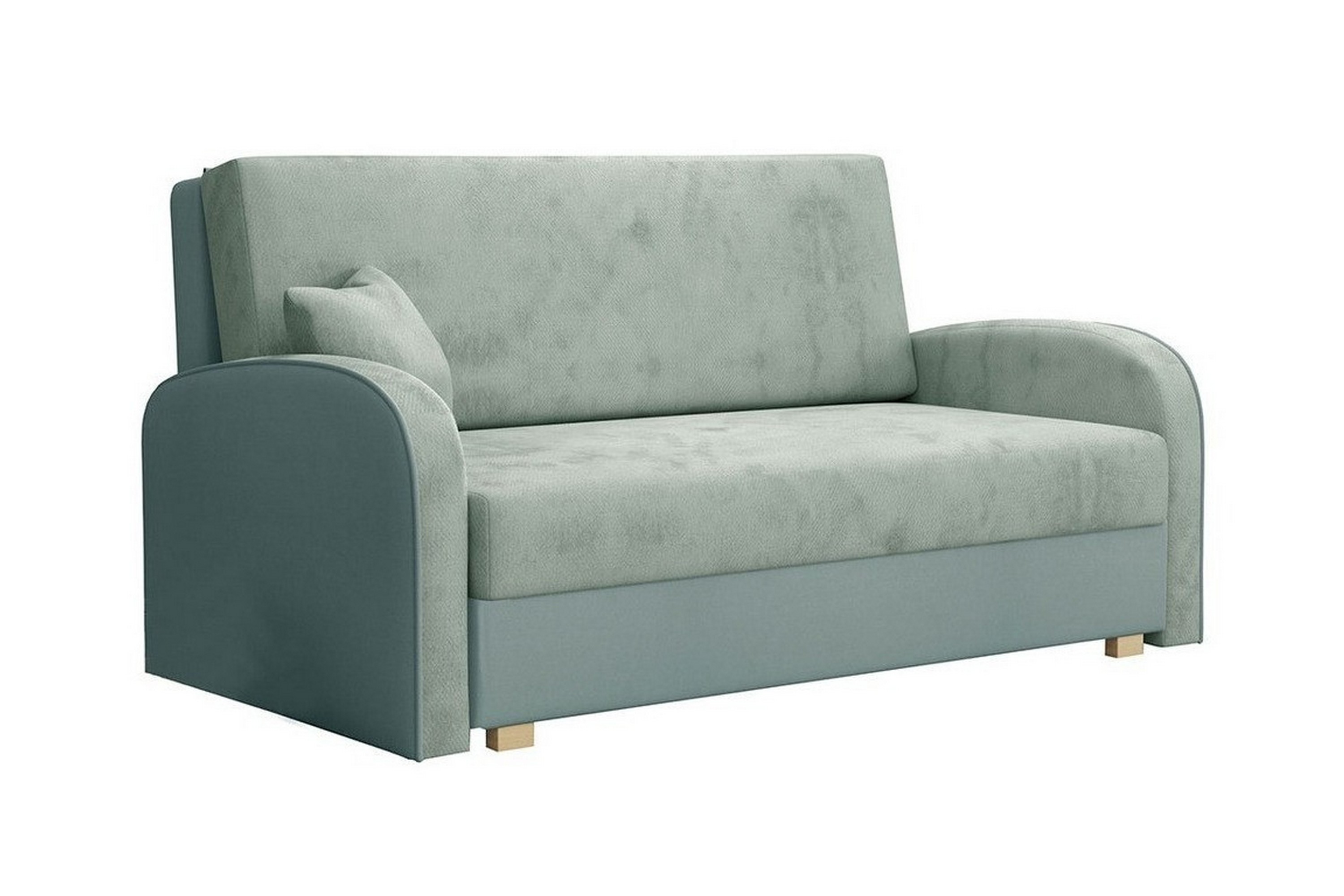 denegal 2-sits liten bäddsoffa i sammet - grön