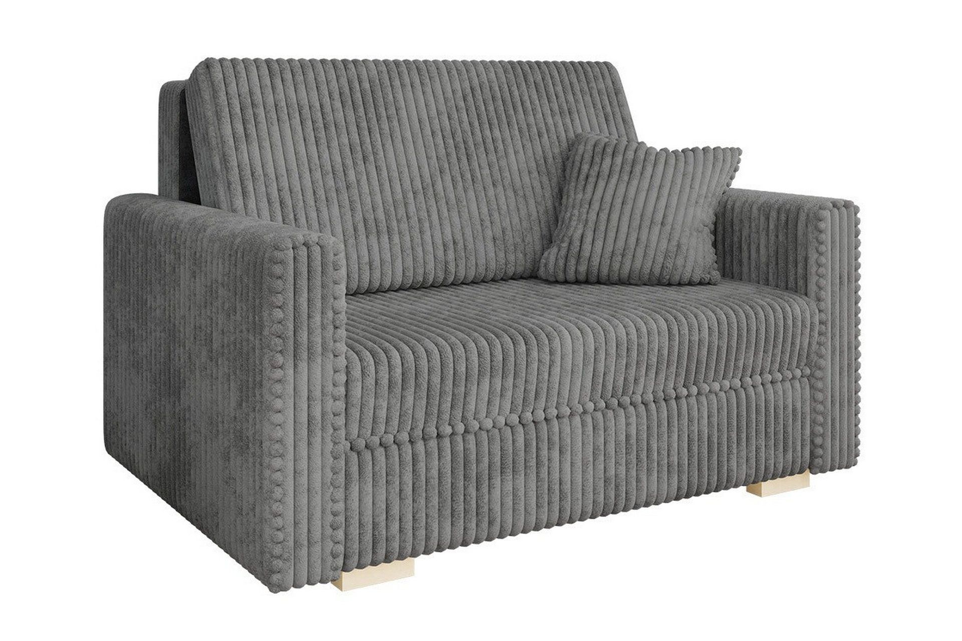 Denegal 2-sits liten b&auml;ddsoffa i Plysch - Gr&aring;