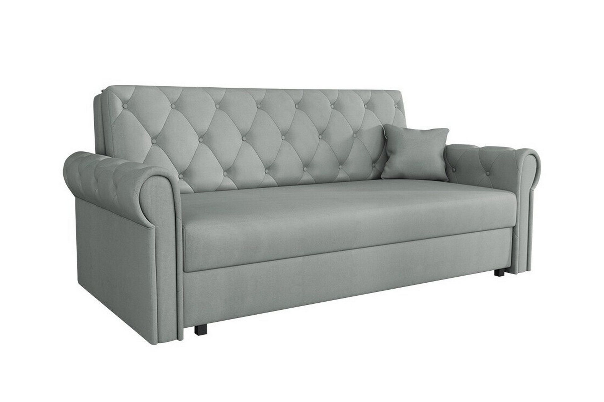 Denegal 2-sits liten b&auml;ddsoffa i Plysch - Gr&aring;