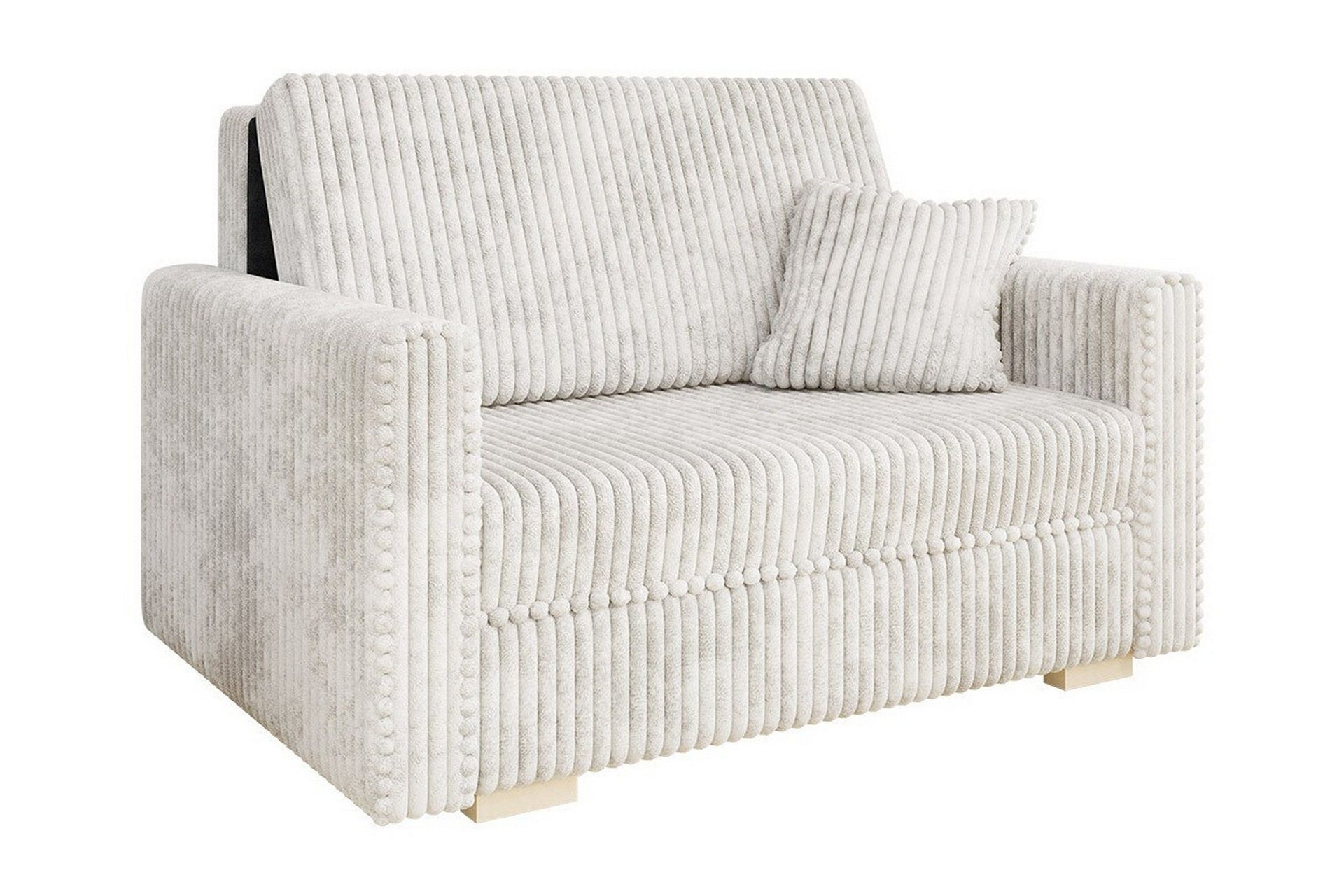 Denegal 2-sits liten b&auml;ddsoffa i Plysch - Beige