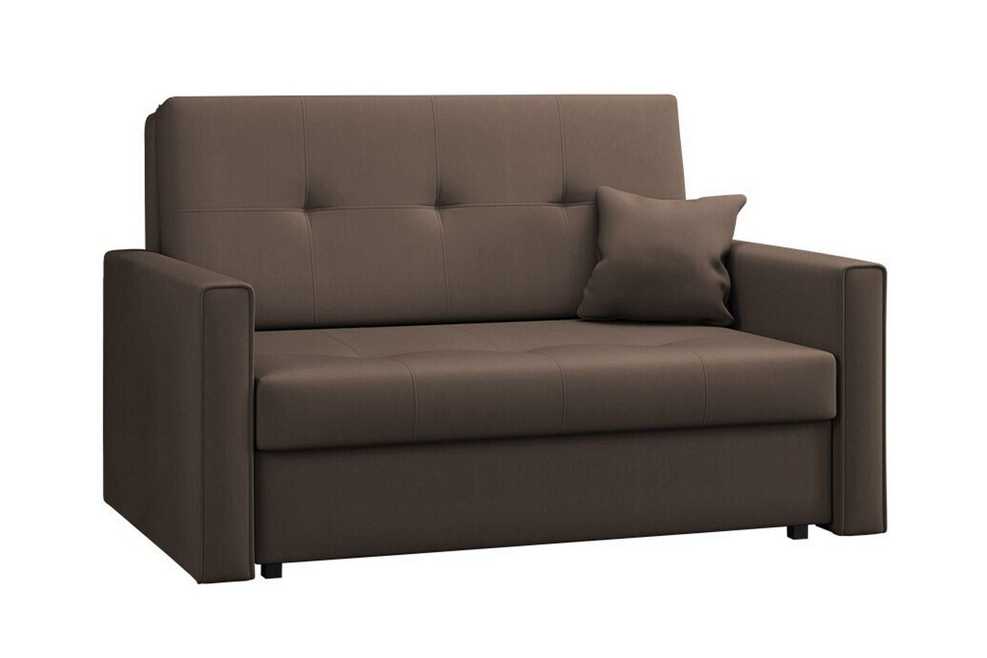 Denegal 2-sits liten b&auml;ddsoffa i Plysch - Brun