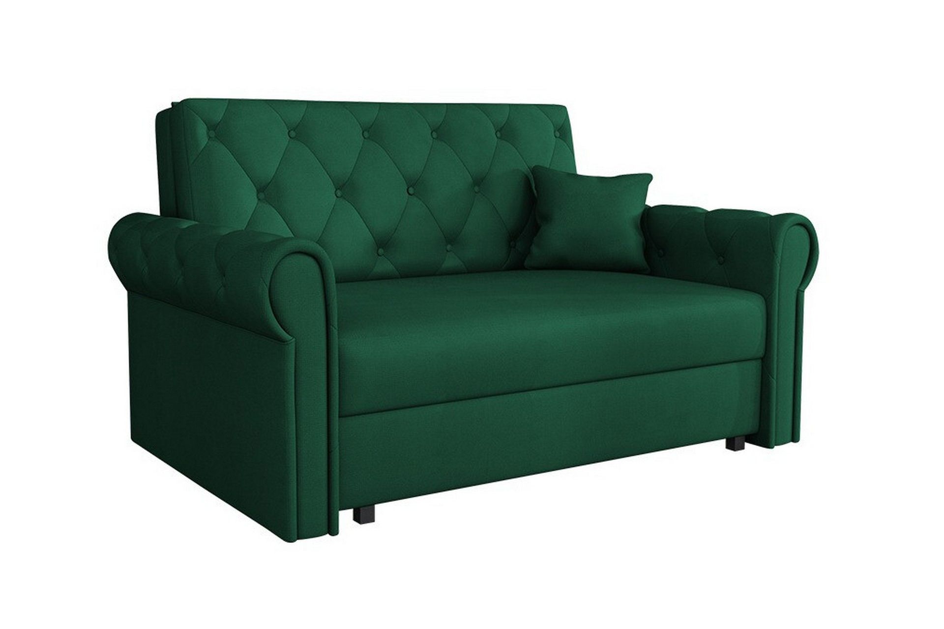 Denegal 2-sits liten b&auml;ddsoffa i Plysch - Gr&ouml;n