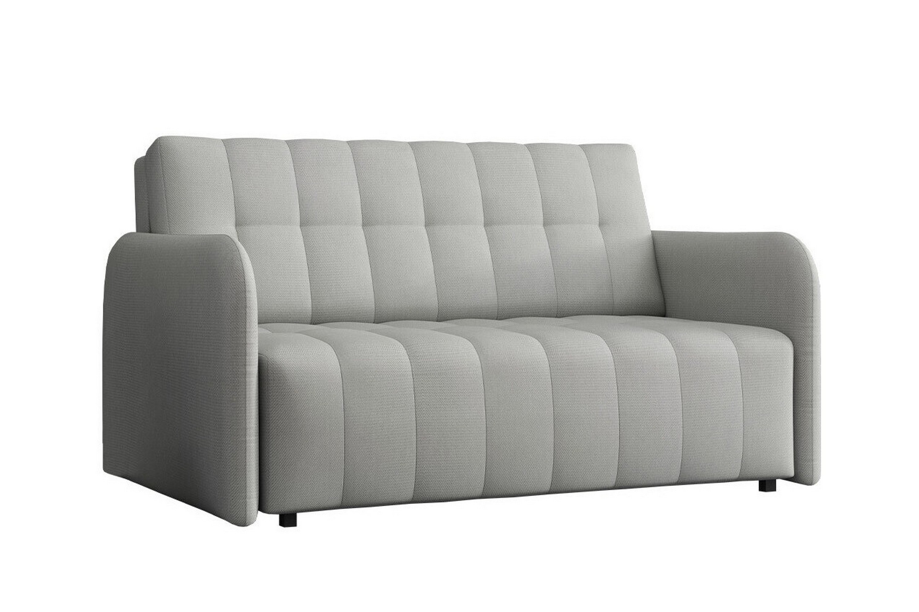 denegal 2-sits liten bäddsoffa i plysch - grå