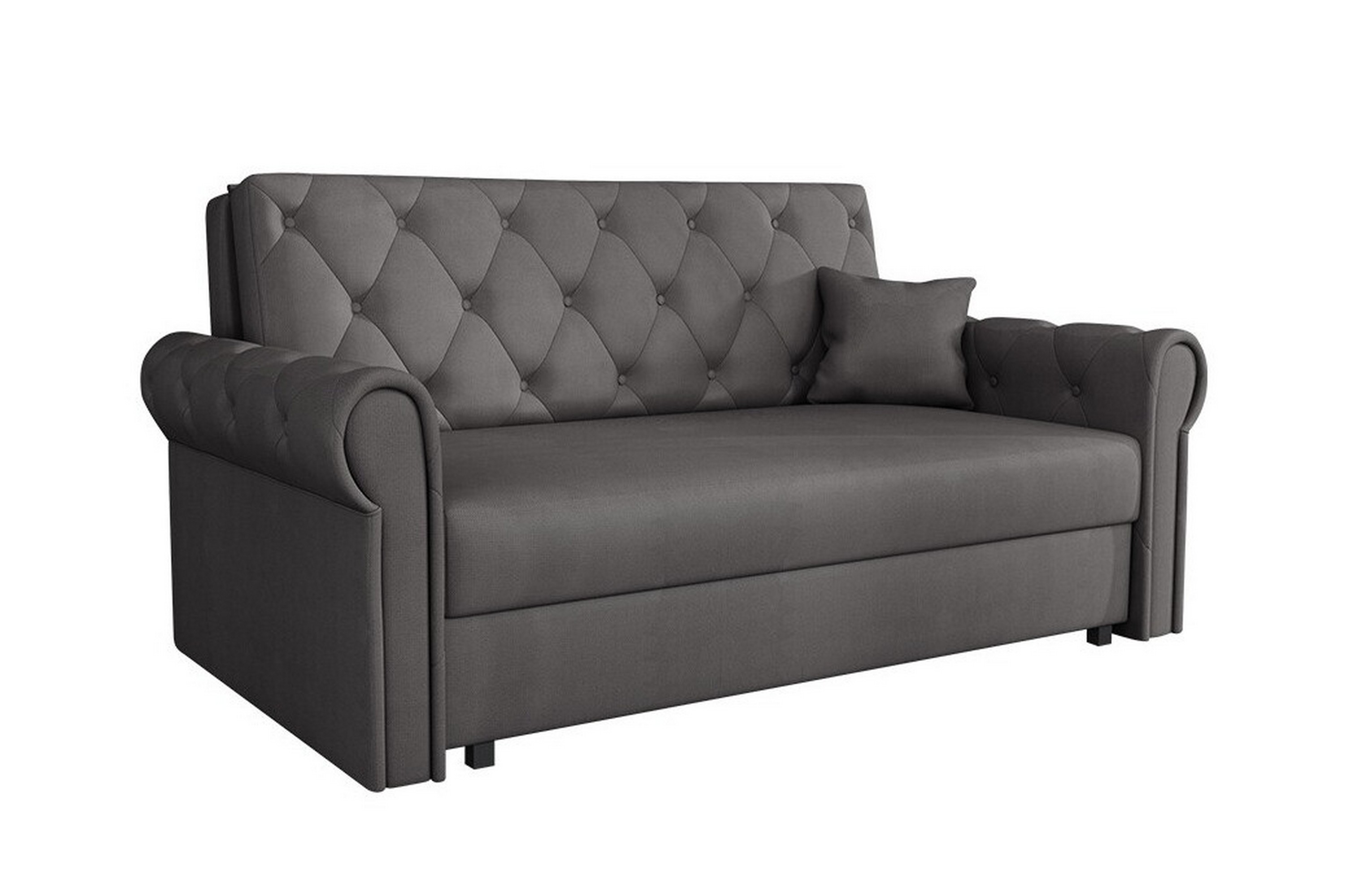 denegal 2-sits liten bäddsoffa i plysch - grå