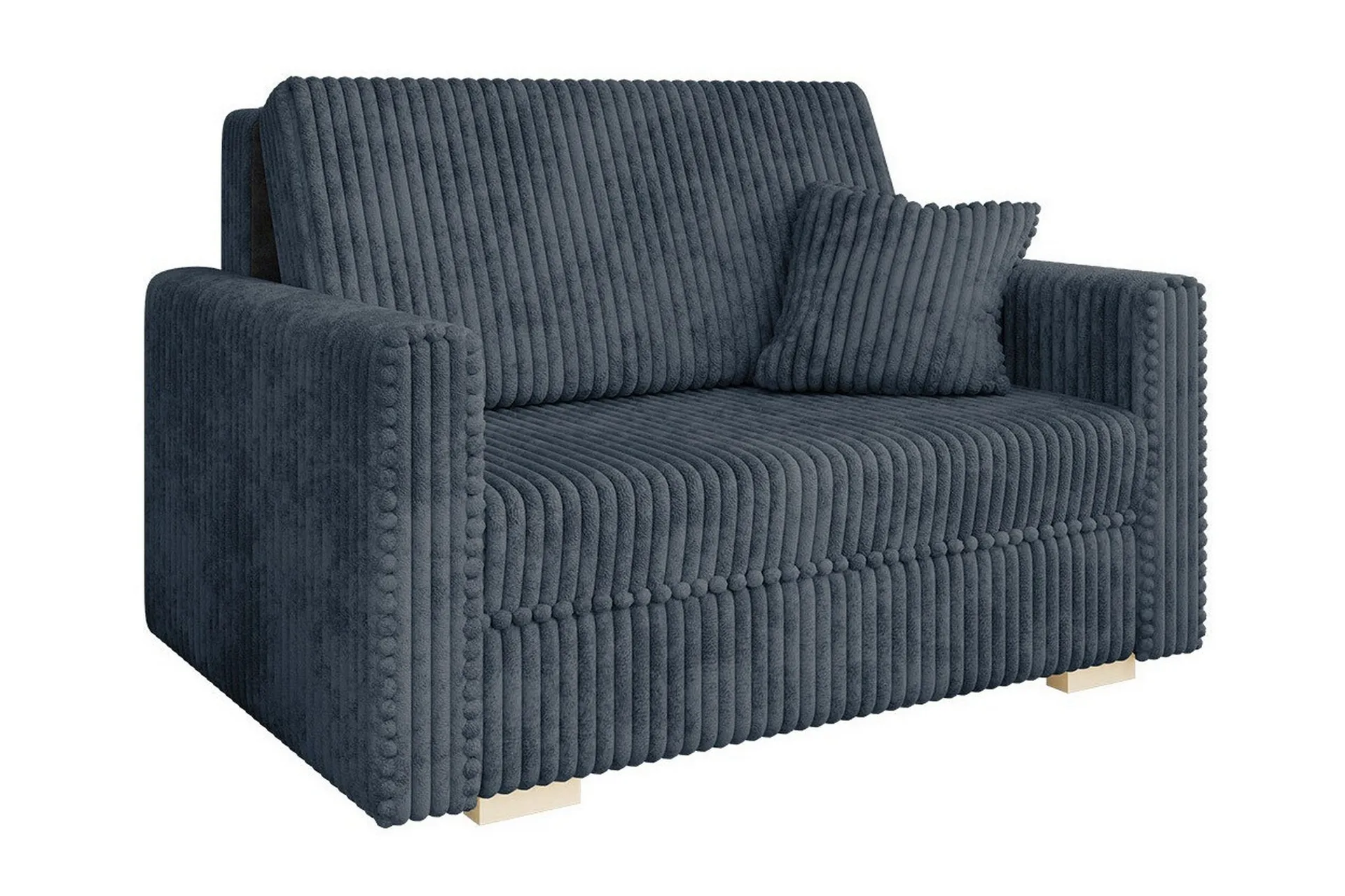 denegal 2-sits liten bäddsoffa i plysch - grå