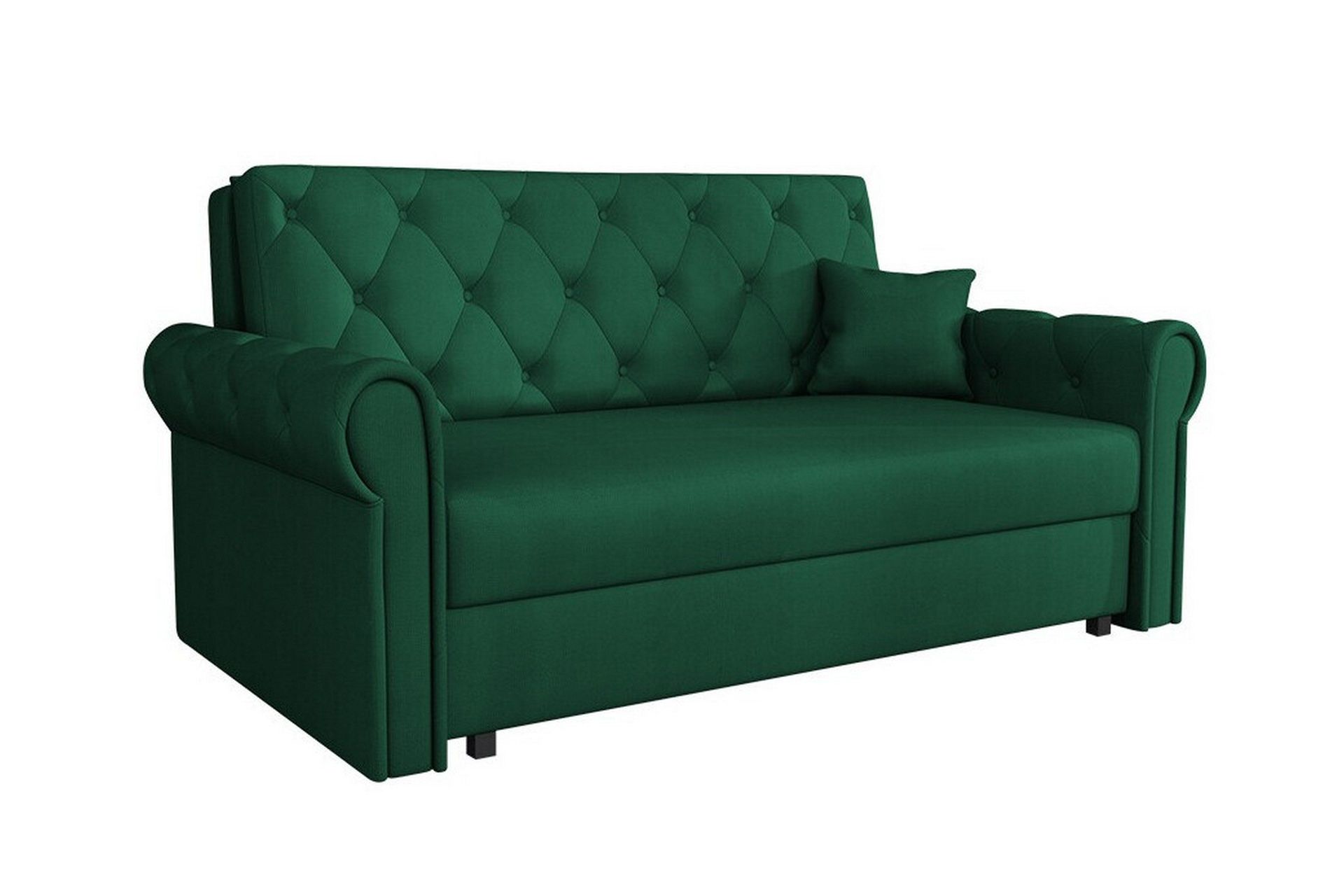 Denegal 2-sits liten b&auml;ddsoffa i Plysch - Gr&ouml;n