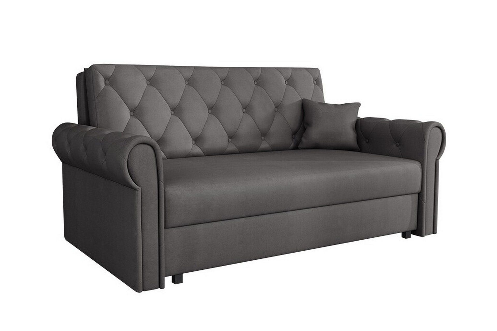 denegal 2-sits liten bäddsoffa i plysch - grå