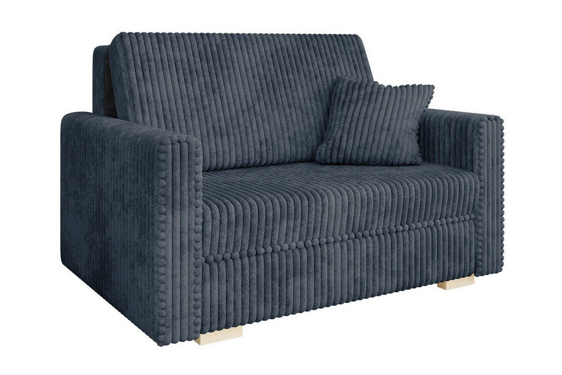 Denegal 2-sits liten b&auml;ddsoffa i Plysch - Gr&aring;
