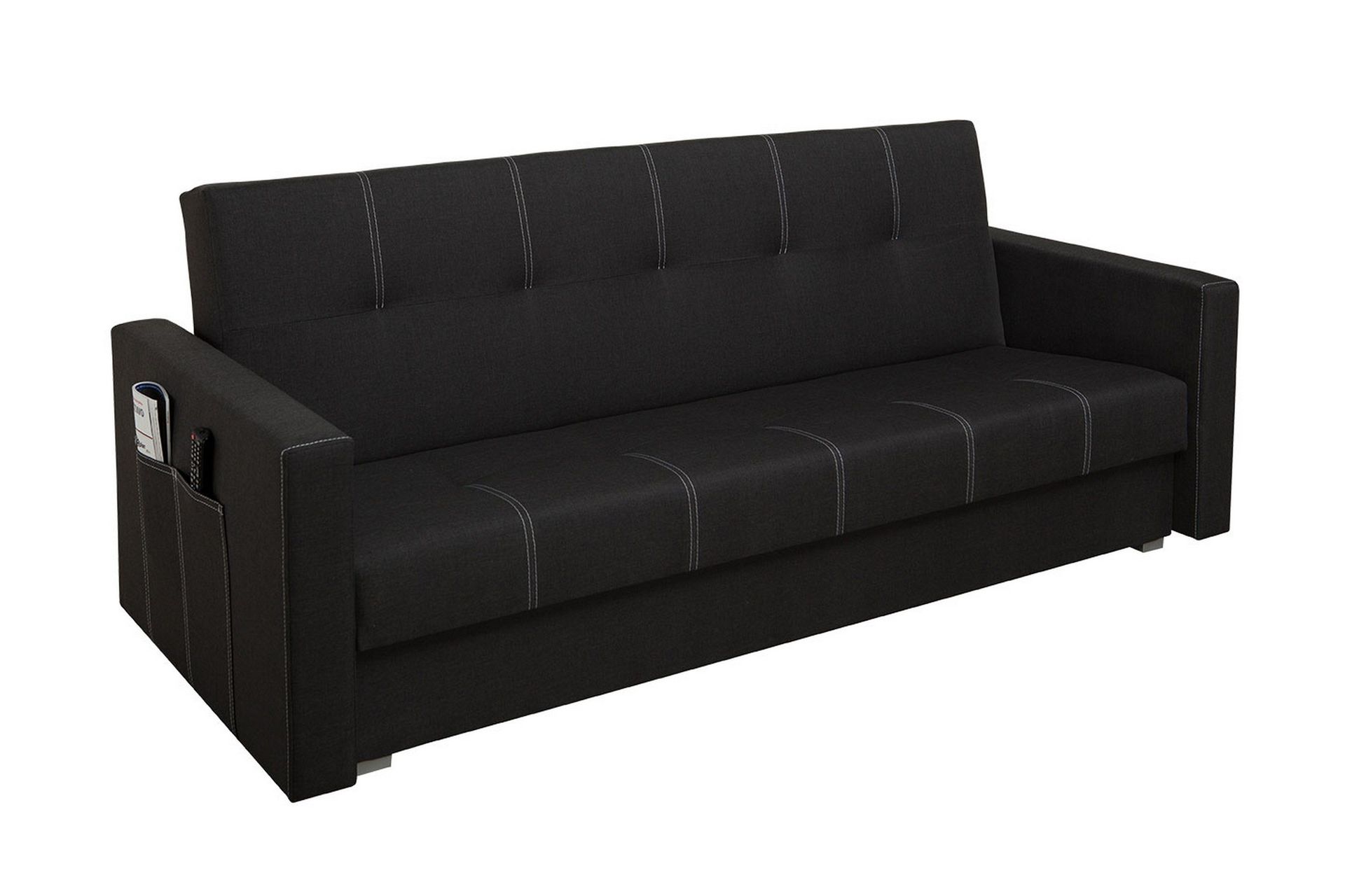 Bona B&auml;ddsoffa 214x89x88 cm - Svart