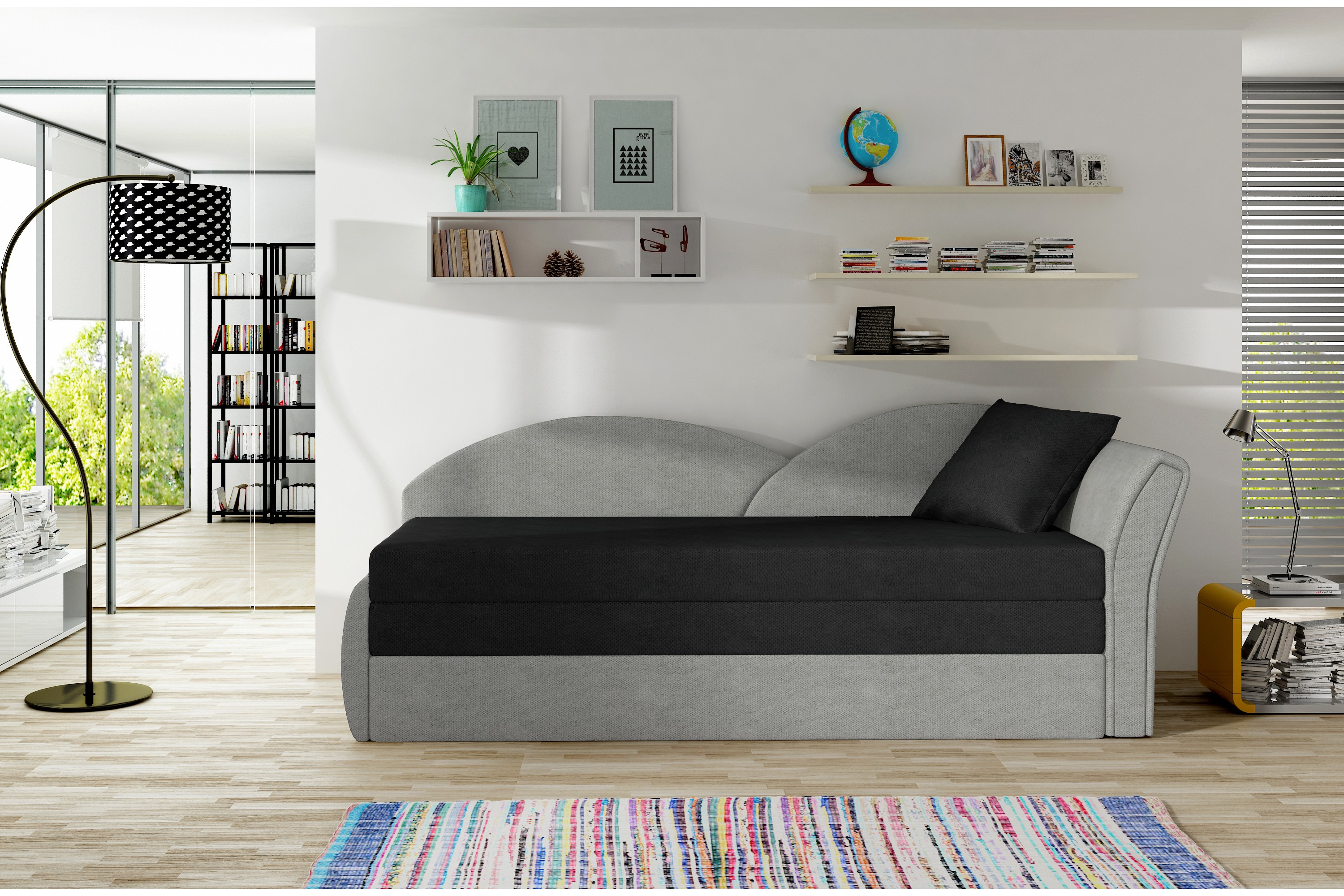 Bäddsoffa Candida Svart/Vit
