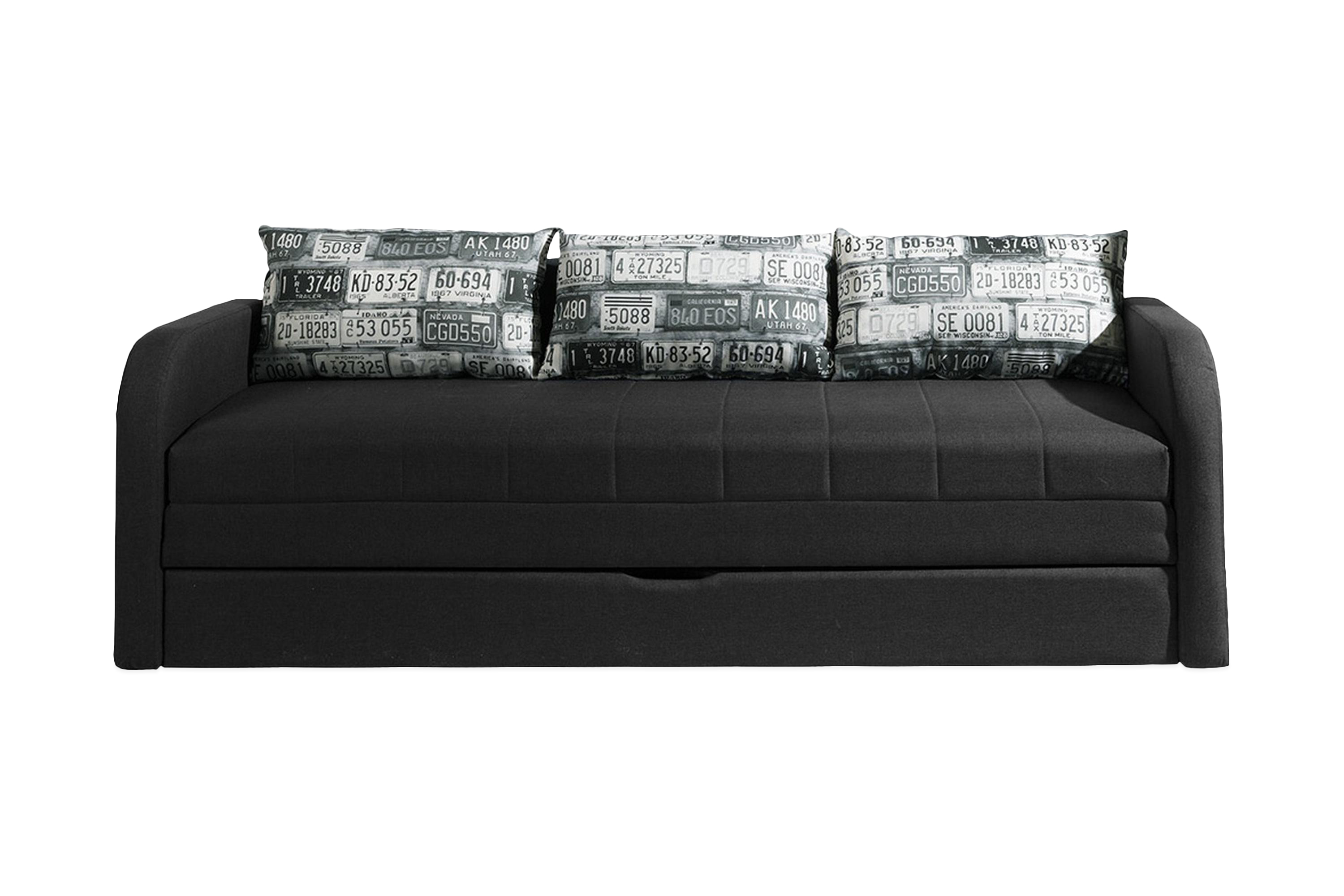Bäddsoffa Rafal 208x76x75 cm Svart