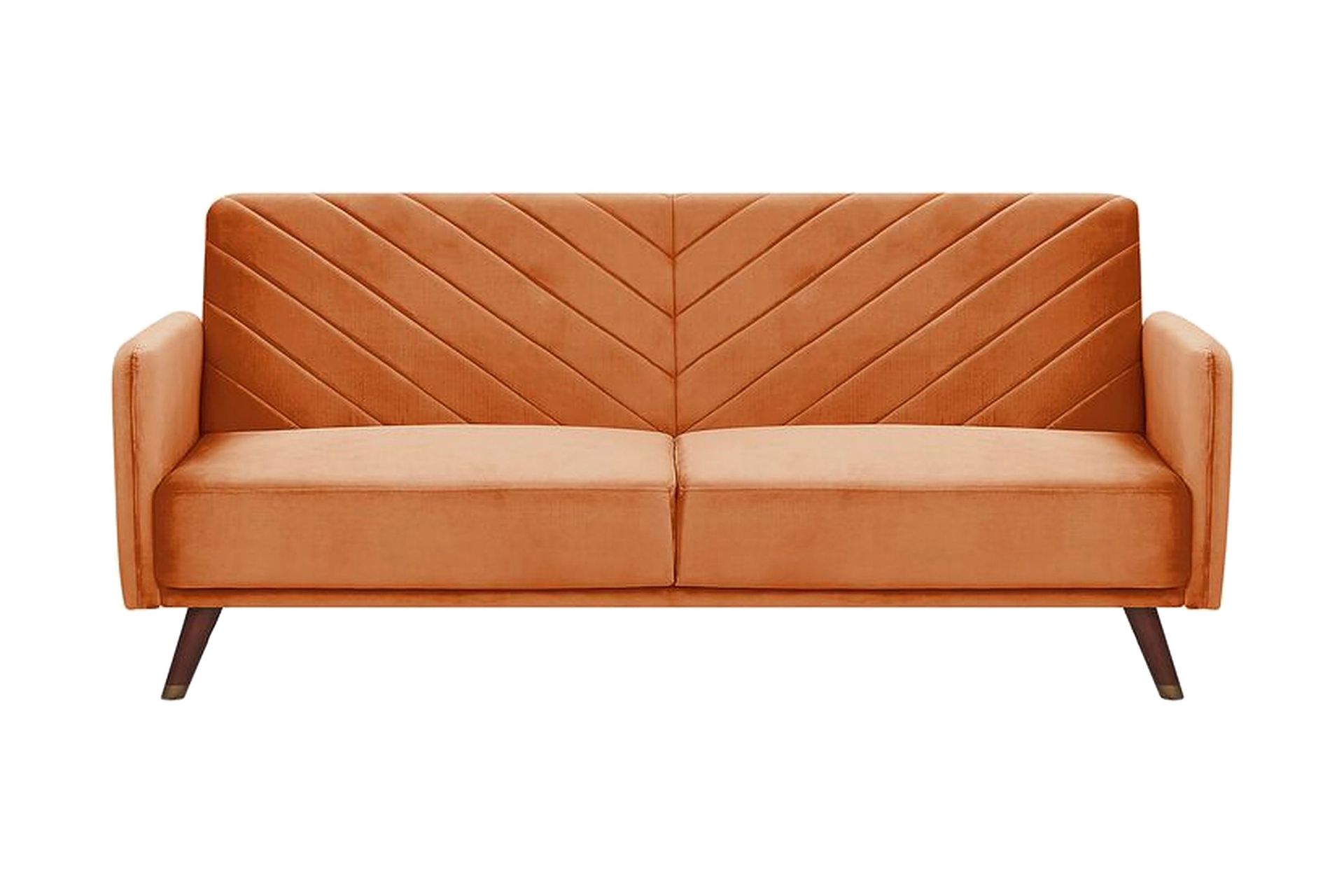 Induja 3-sits B&auml;ddsoffa - Sammet/Orange