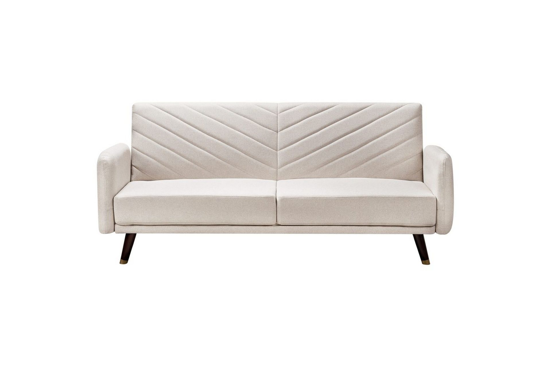 3-sitssoffa Senja Beige, mörkt trä, guld - Beige, mörkt trä, guld