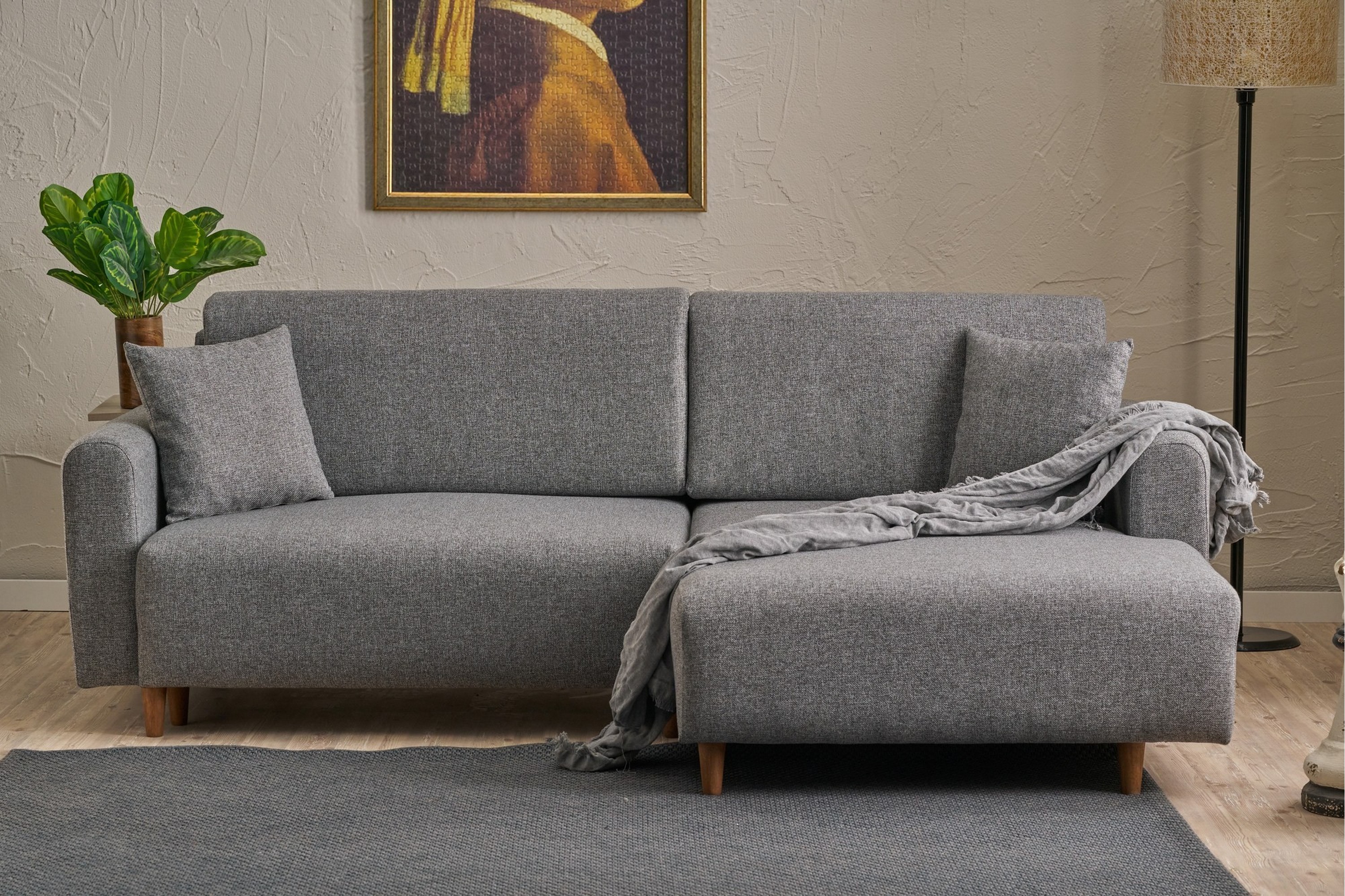 4-sits Bäddsoffa med Divan Alfie 4-sits Grå