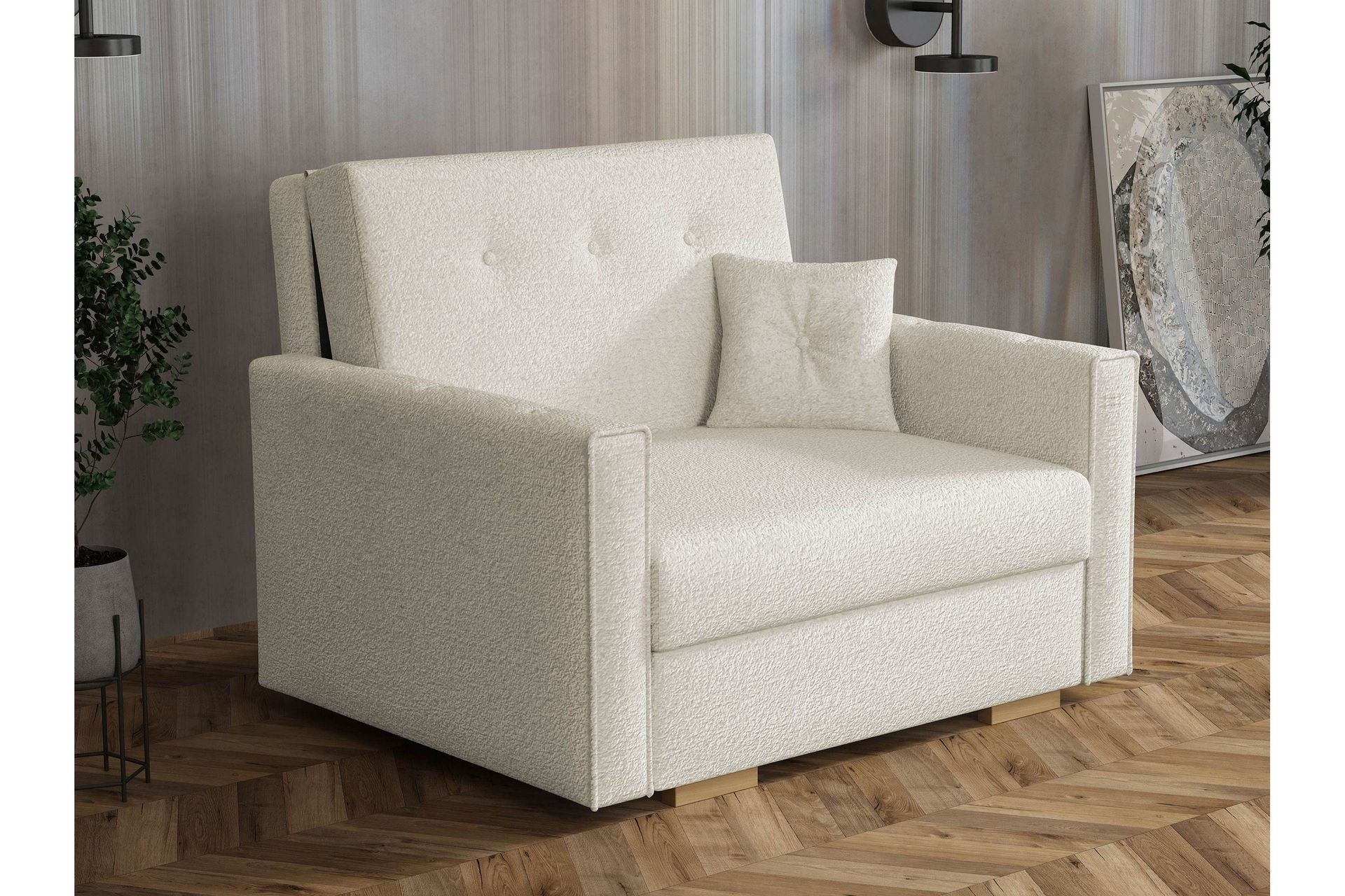 Ajiz B&auml;ddsoffa 2-sits i Boucl&eacute; - Beige
