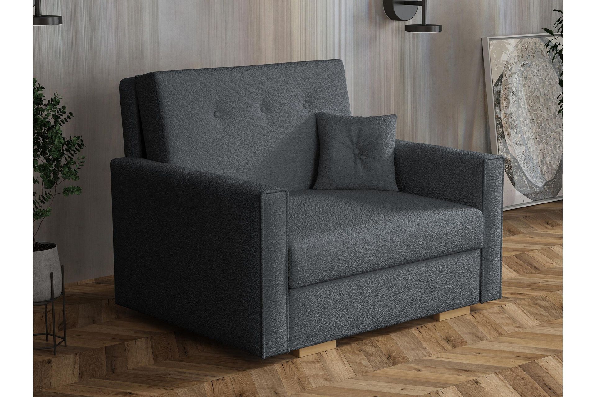 Ajiz B&auml;ddsoffa 2-sits i Boucl&eacute; - Gr&aring;