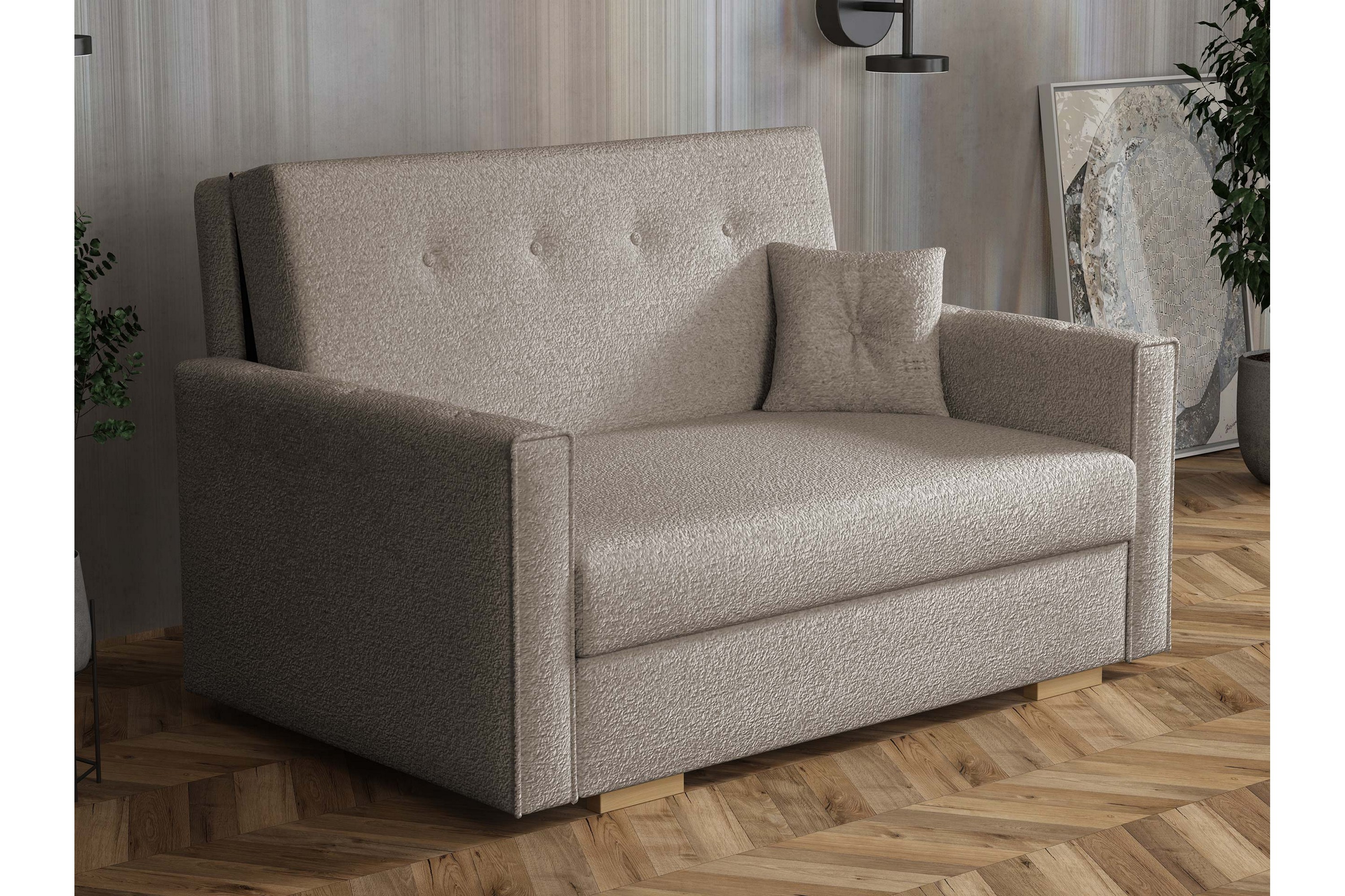Ajiz Bäddsoffa 2-sits i BoucléGrå