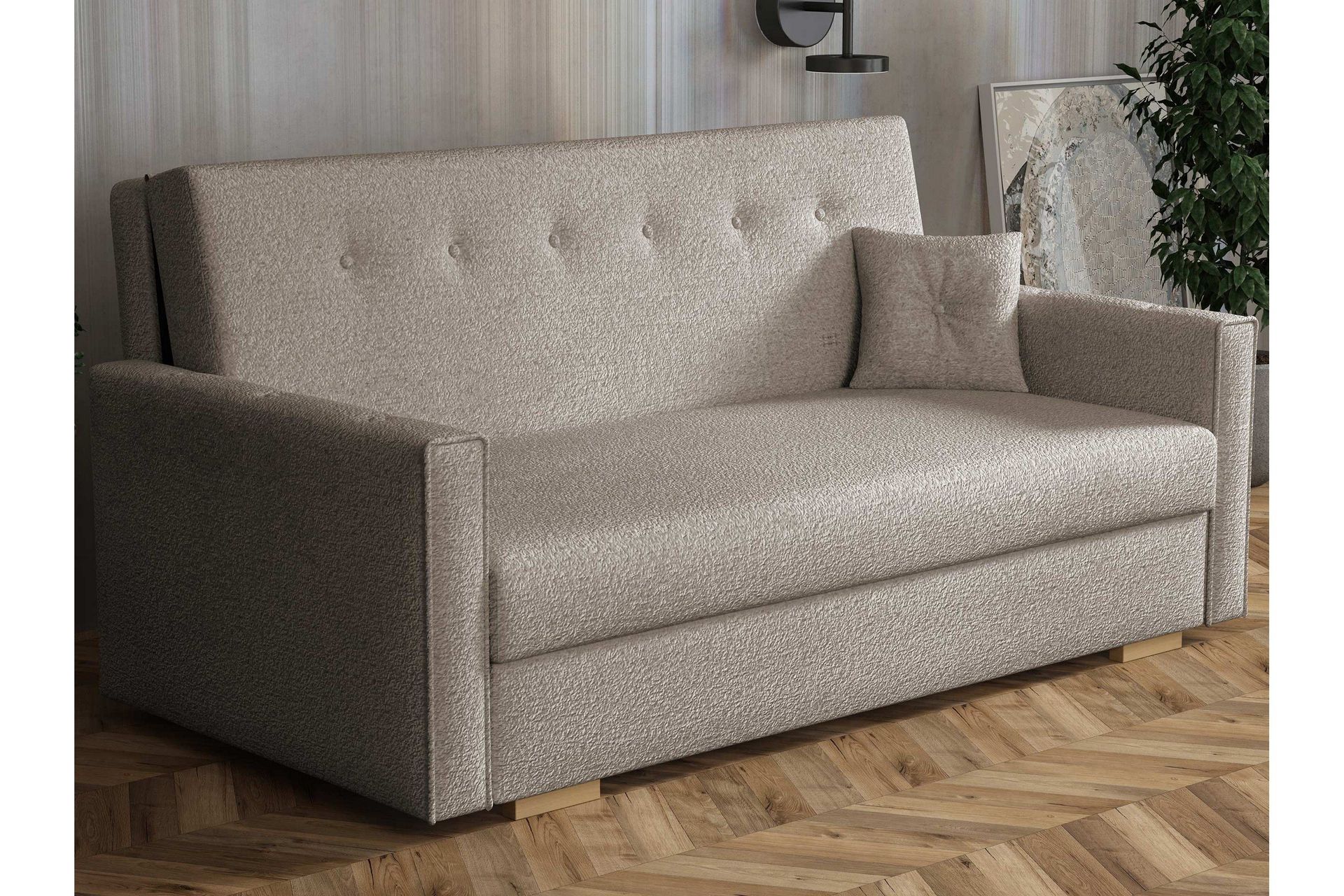 Ajiz B&auml;ddsoffa 3-sits i Boucl&eacute; - Gr&aring;