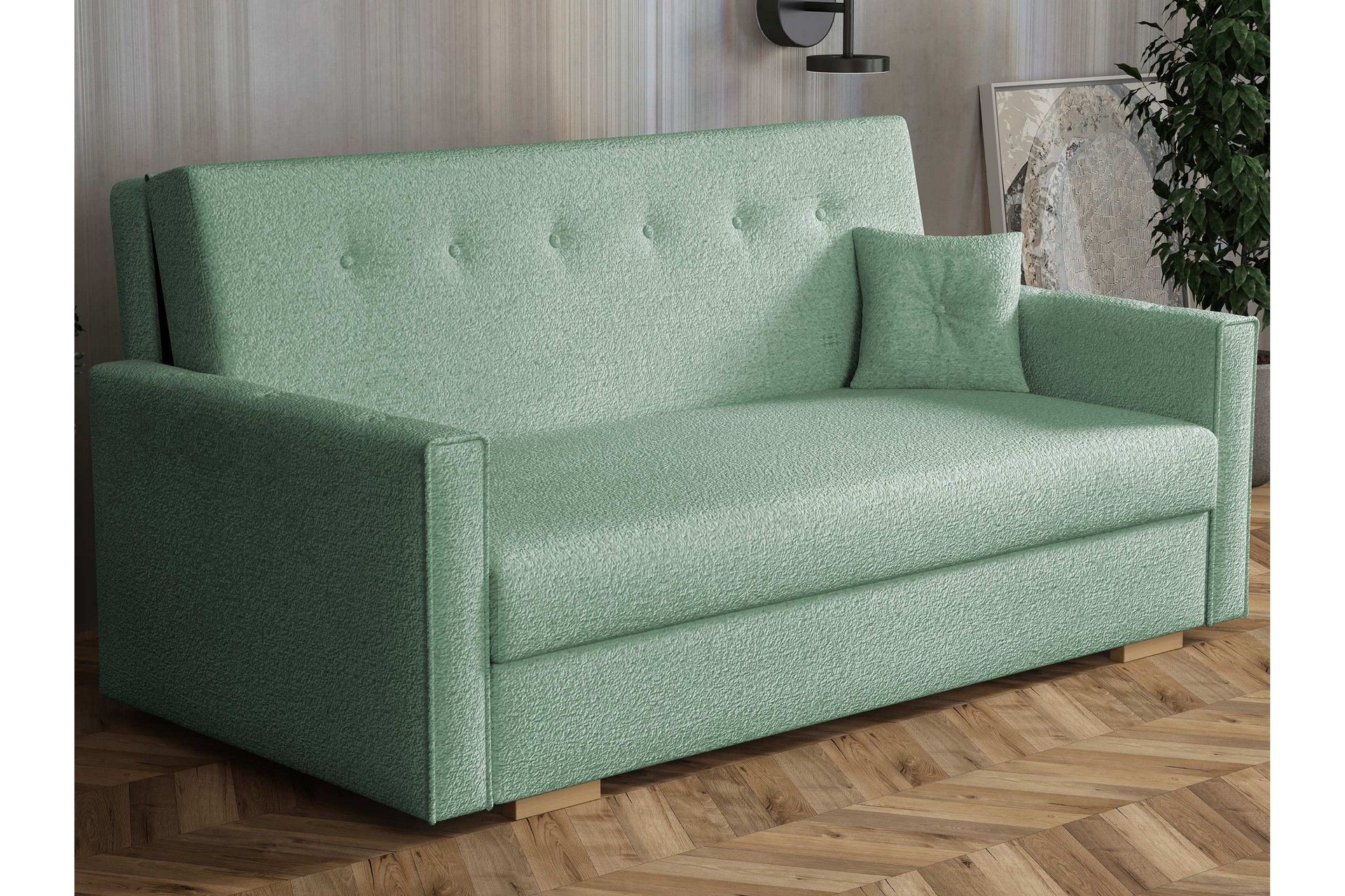 Ajiz Bäddsoffa 3-sits i Bouclé - Grön