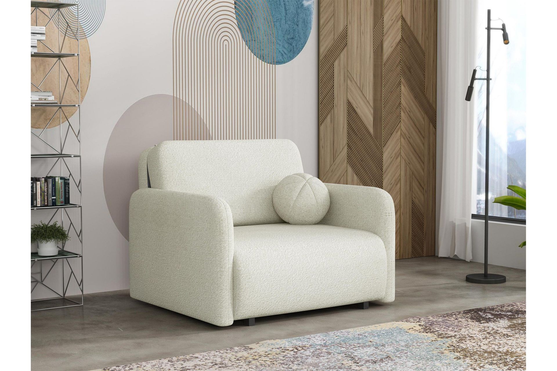 Ajmeri B&auml;ddsoffa 2-sits i Boucl&eacute; - Beige