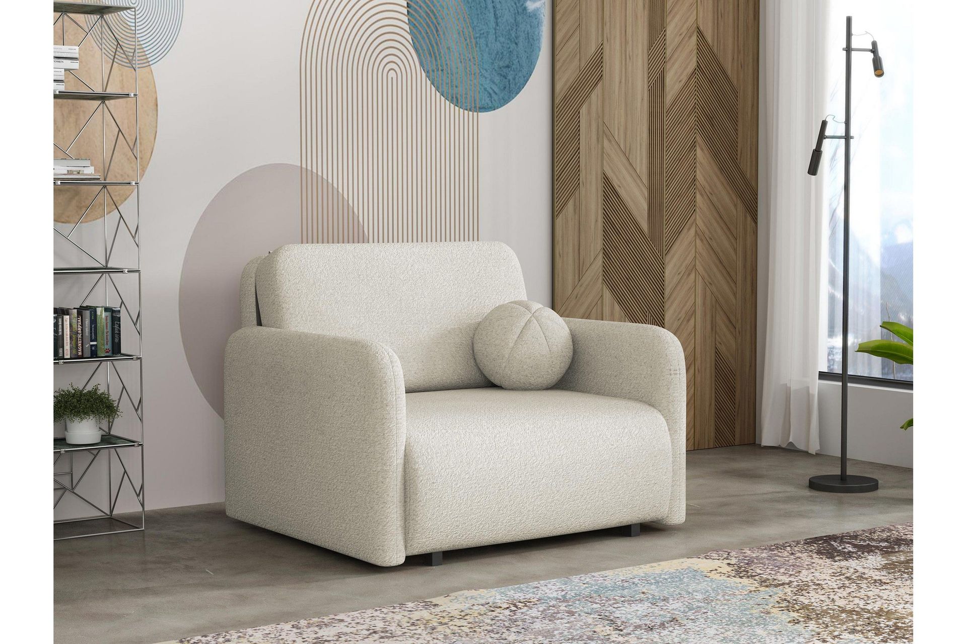 Ajmeri B&auml;ddsoffa 2-sits i Boucl&eacute; - Beige