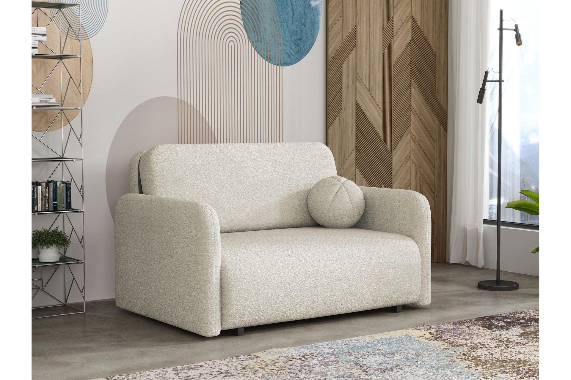 Ajmeri B&auml;ddsoffa 2-sits i Boucl&eacute; - Beige