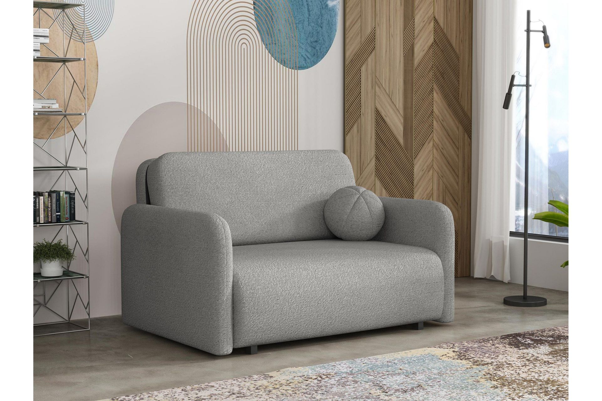 ajmeri bäddsoffa 2-sits i bouclé - grå