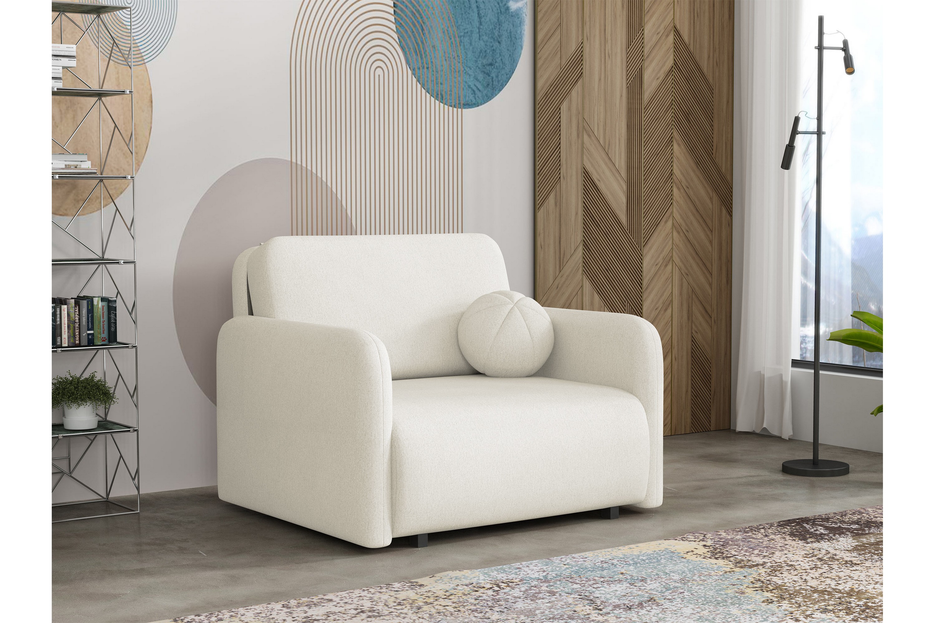 ajmeri bäddsoffa 2-sits i plysch - beige