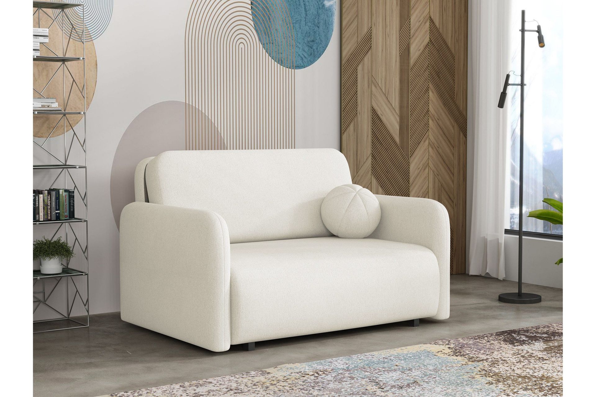 Ajmeri B&auml;ddsoffa 2-sits i Plysch - Beige