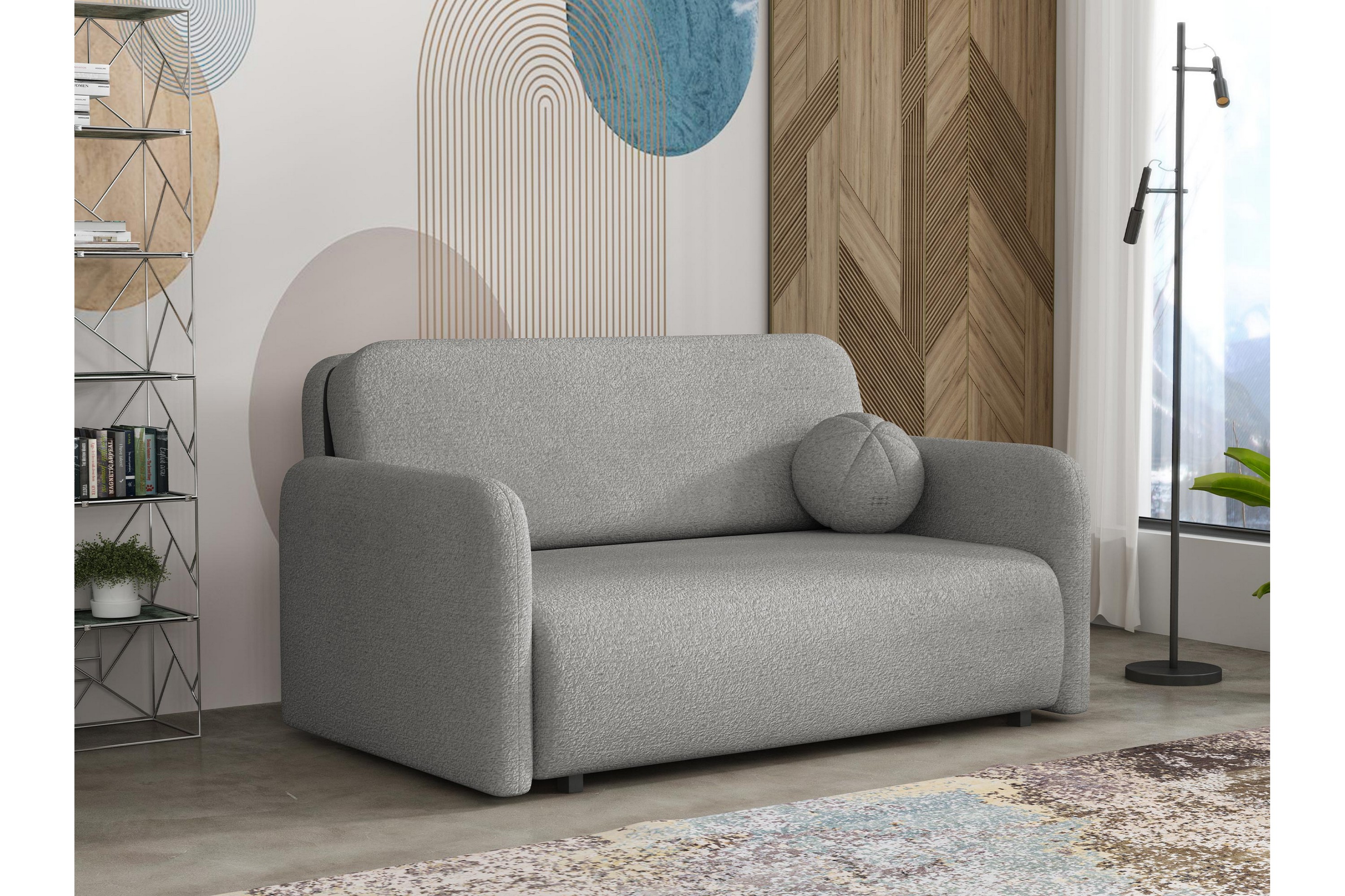 ajmeri bäddsoffa 3-sits i bouclé - grå