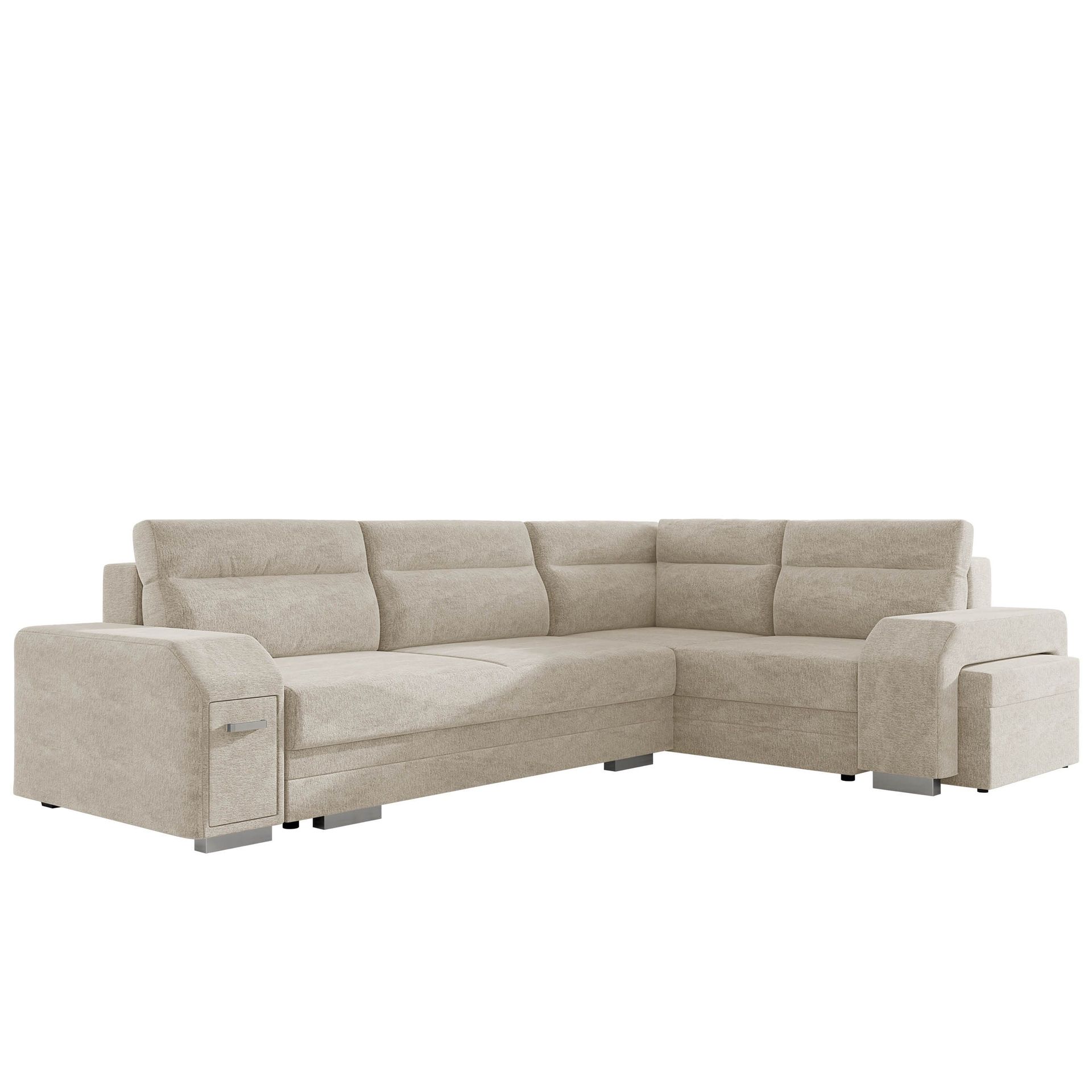 Alvares 4-sits Hörnbäddsoffa med förvaring - Beige
